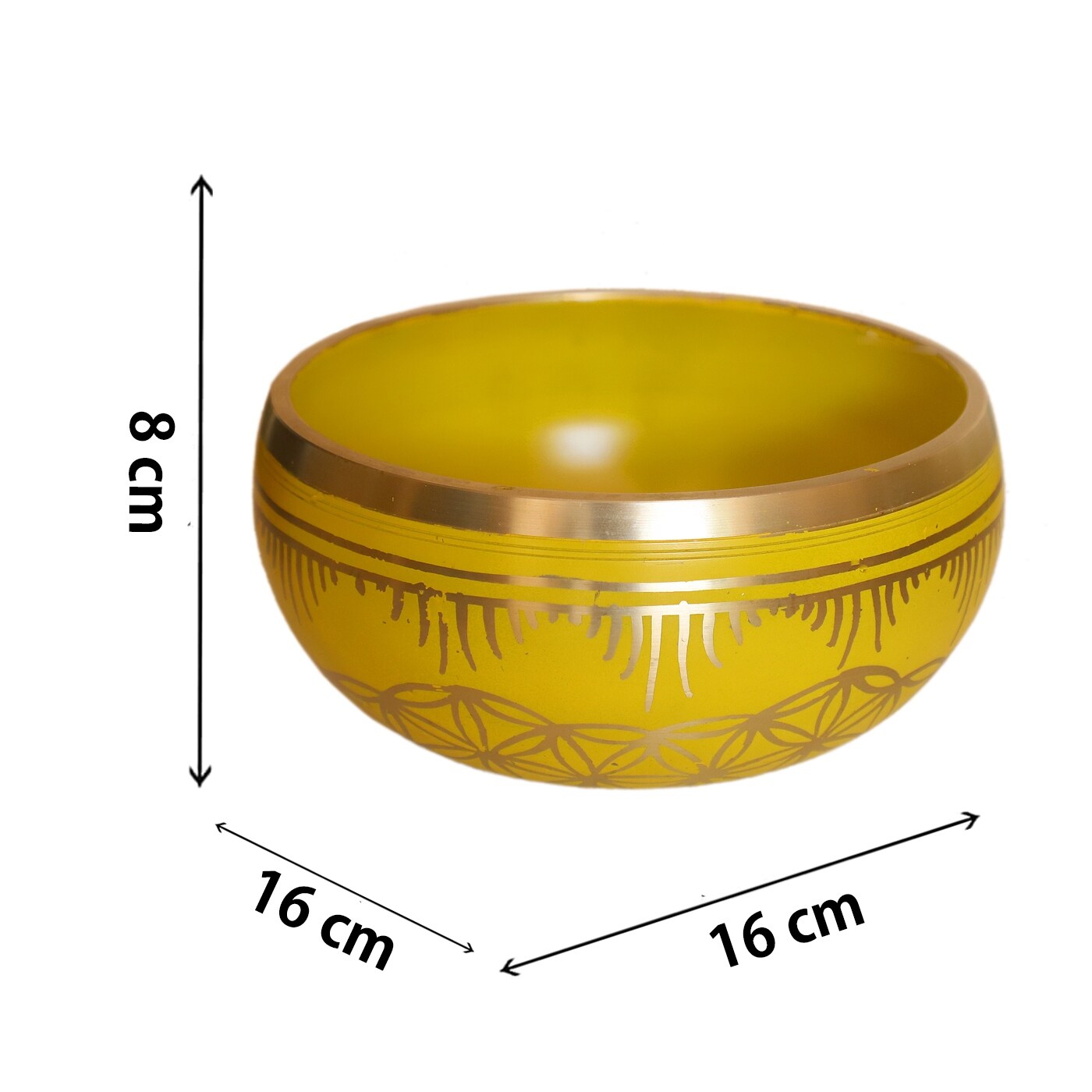 Cottage Handicraft ,Solar Plexus Chakra - Yellow Singing Bowl with free Elephant Gift