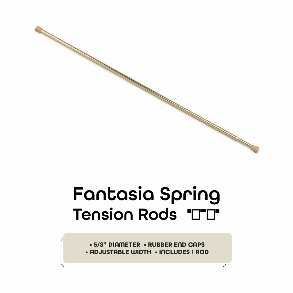 ACHIM Fantasia 5/8 Spring Tension Rod