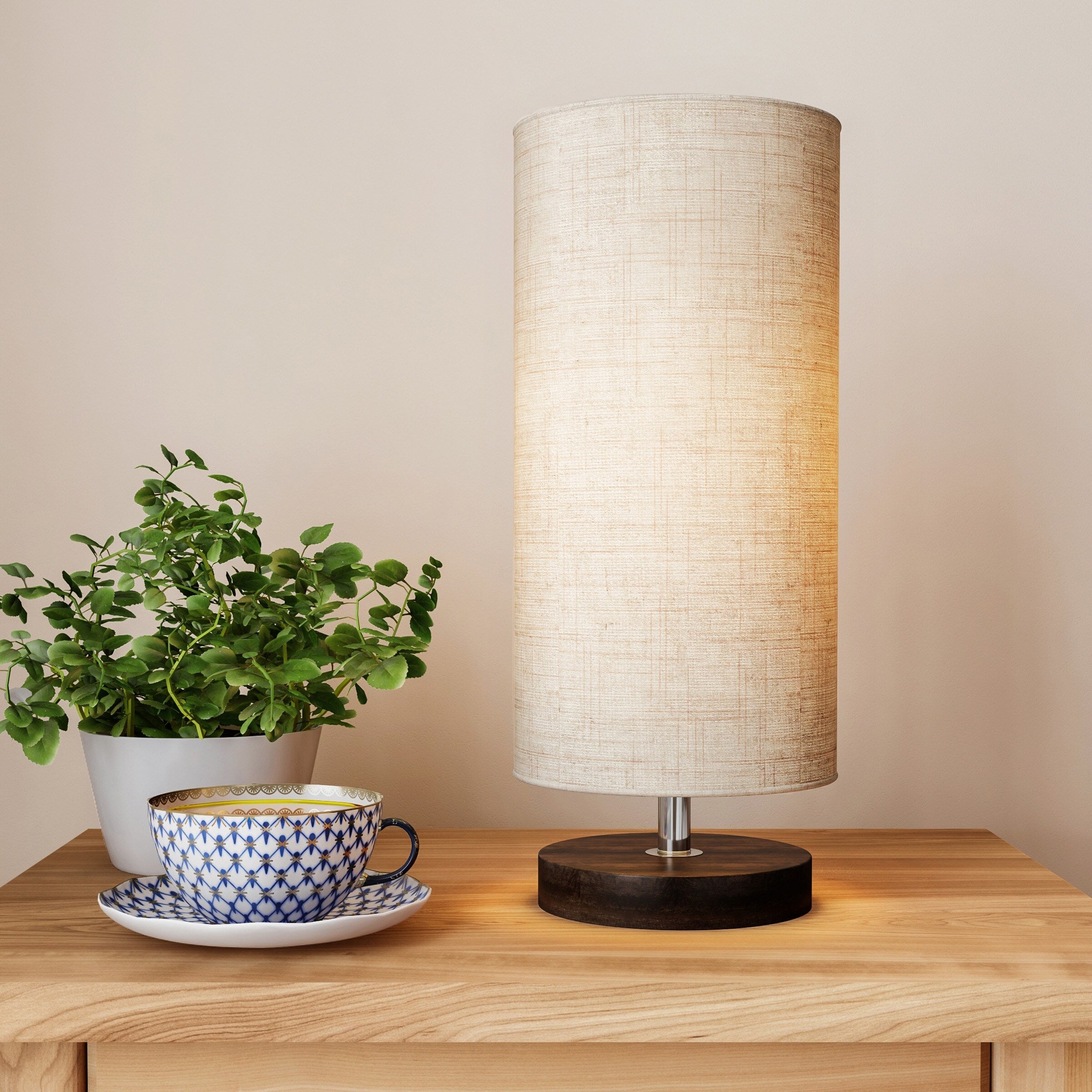 Lavish Home Cylinder Table Lamp with LED Bulb