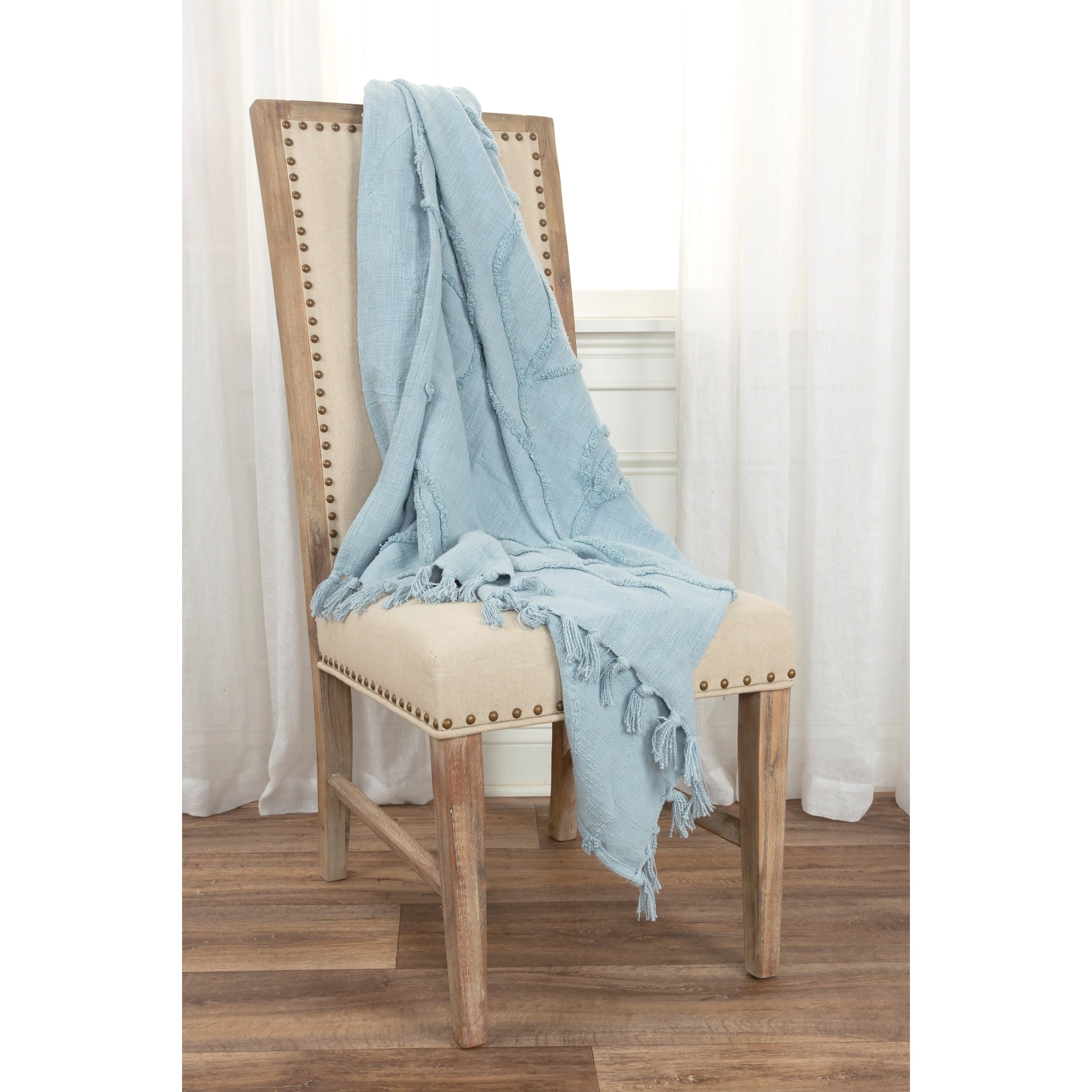 Rizzy Home Vining Botanical Textured Cotton Throw