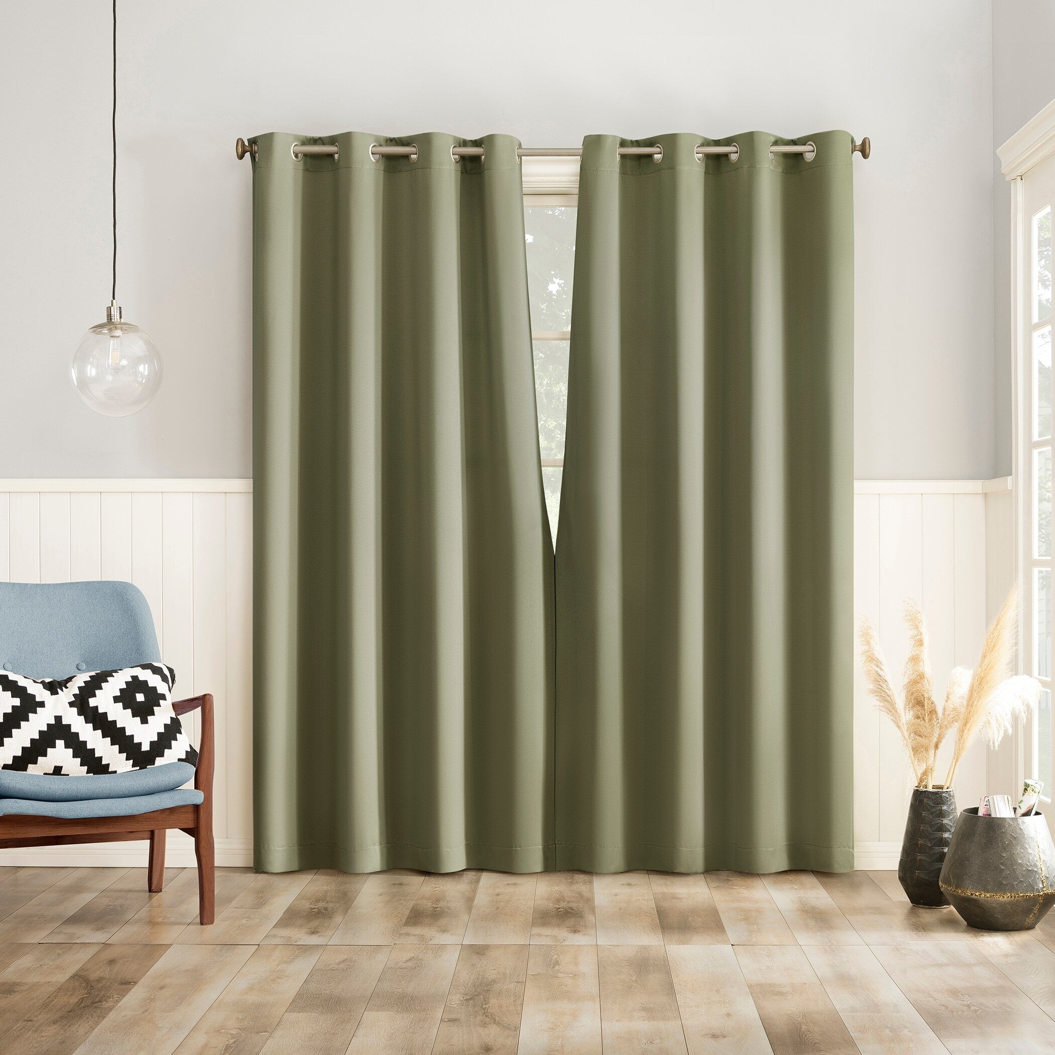 No. 918 Brandon 2-pack Magnetic Closure Room Darkening Grommet 2-Piece Curtain Panel Pair