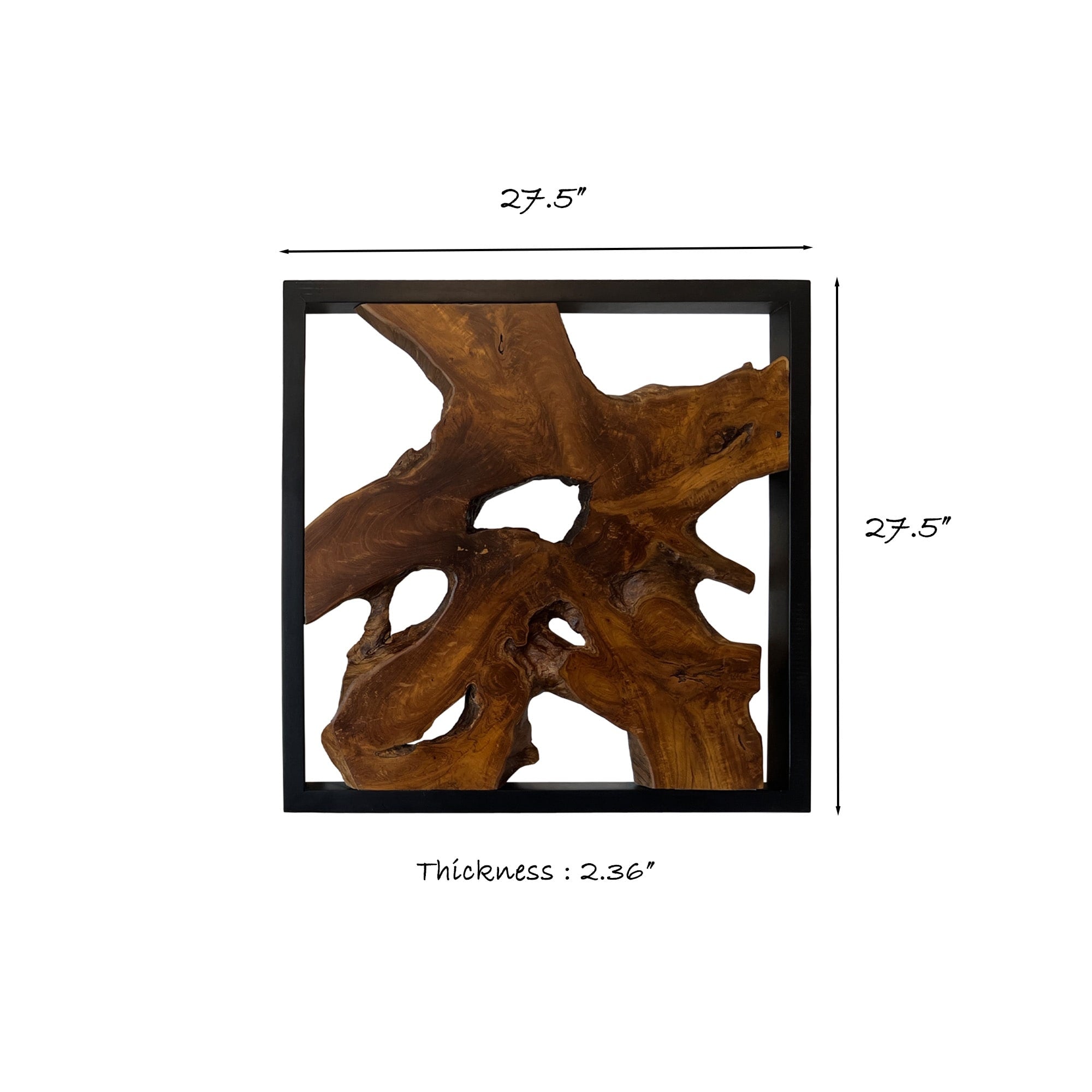 Greenage Teak Wall Decor Abstract Live Edge Wall Sculpture