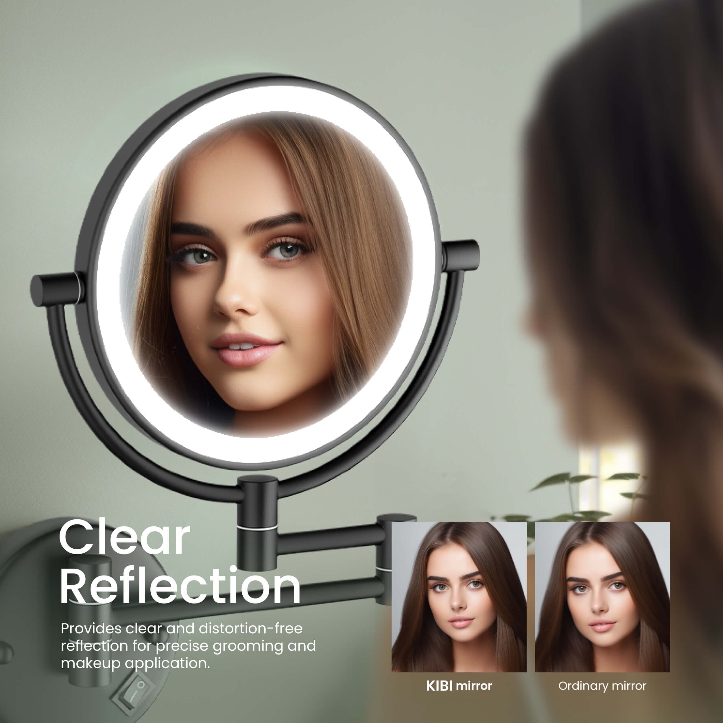 Circular LED Wall Mount Magnifying Make Up Mirror