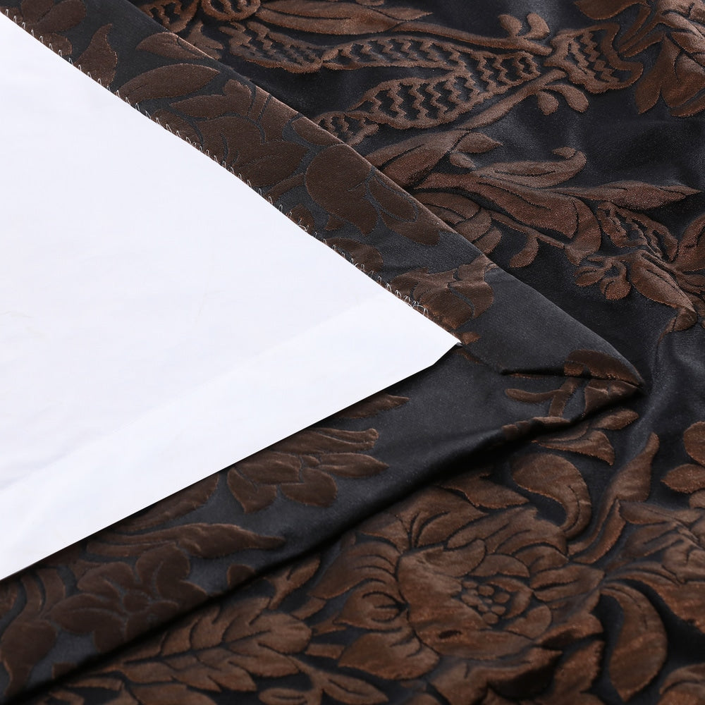 Exclusive Fabrics Magdelena Black/Copper Faux Silk Jacquard Curtain (1 Panel)