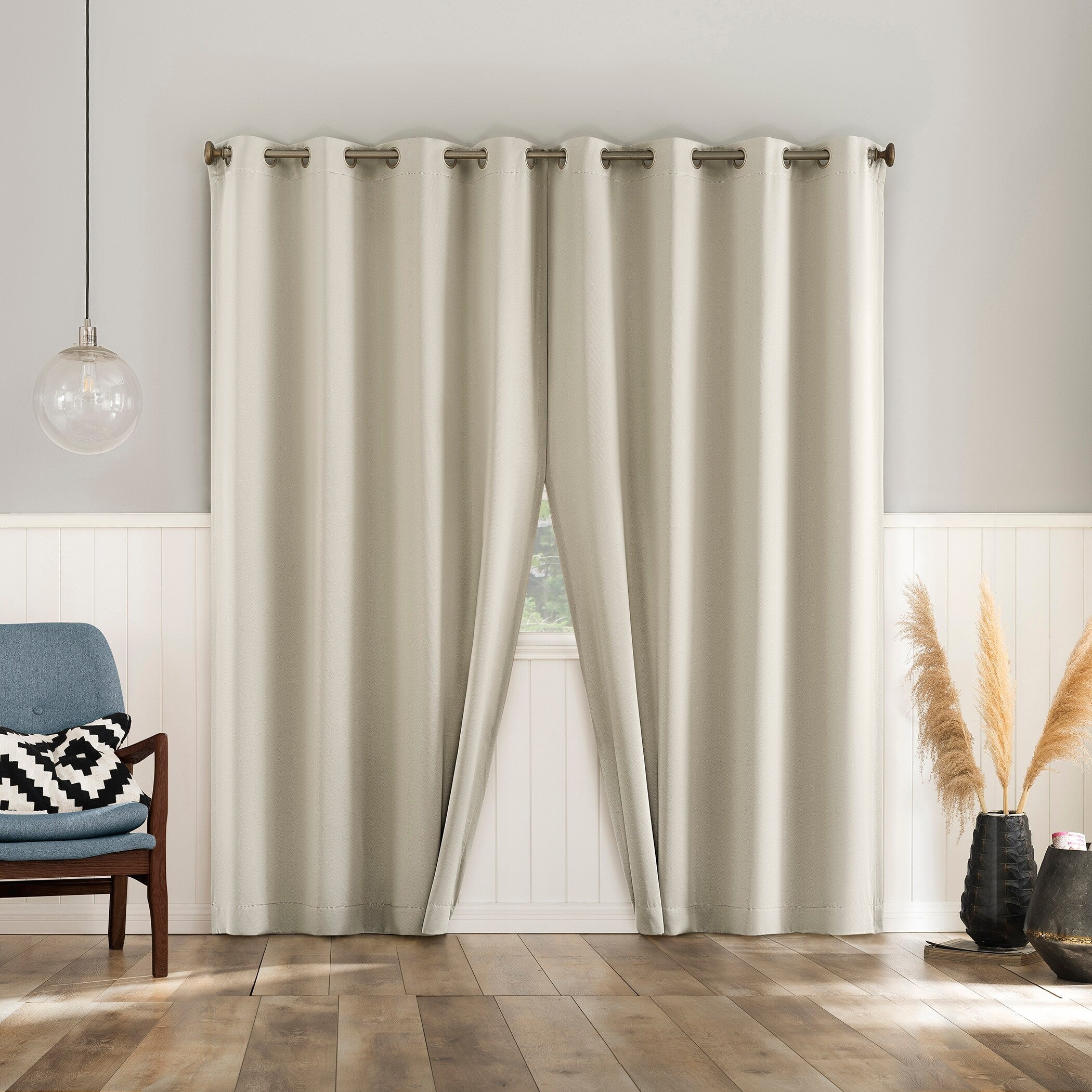 No. 918 Brandon 2-pack Magnetic Closure Room Darkening Grommet 2-Piece Curtain Panel Pair