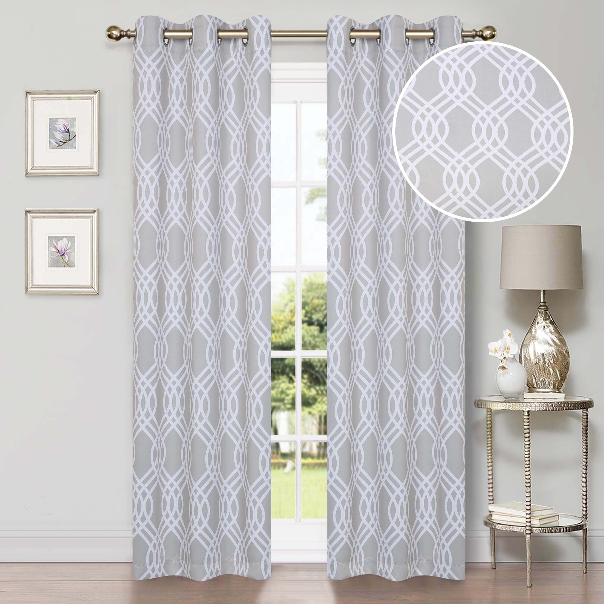 Superior Ribbon Washable Room Darkening Curtains, Set of 2 Panels