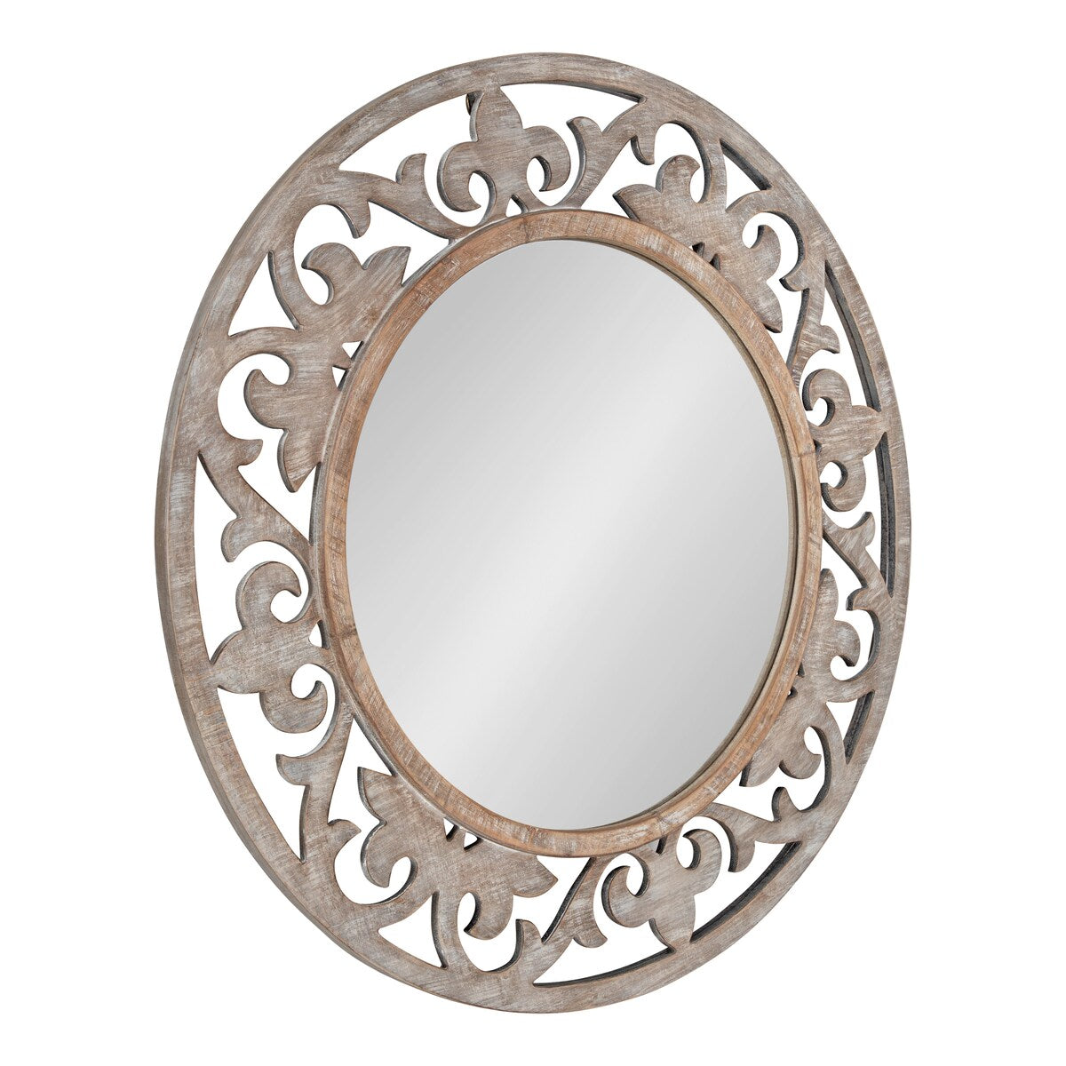 Kate and Laurel Shovali Rustic Round Mirror