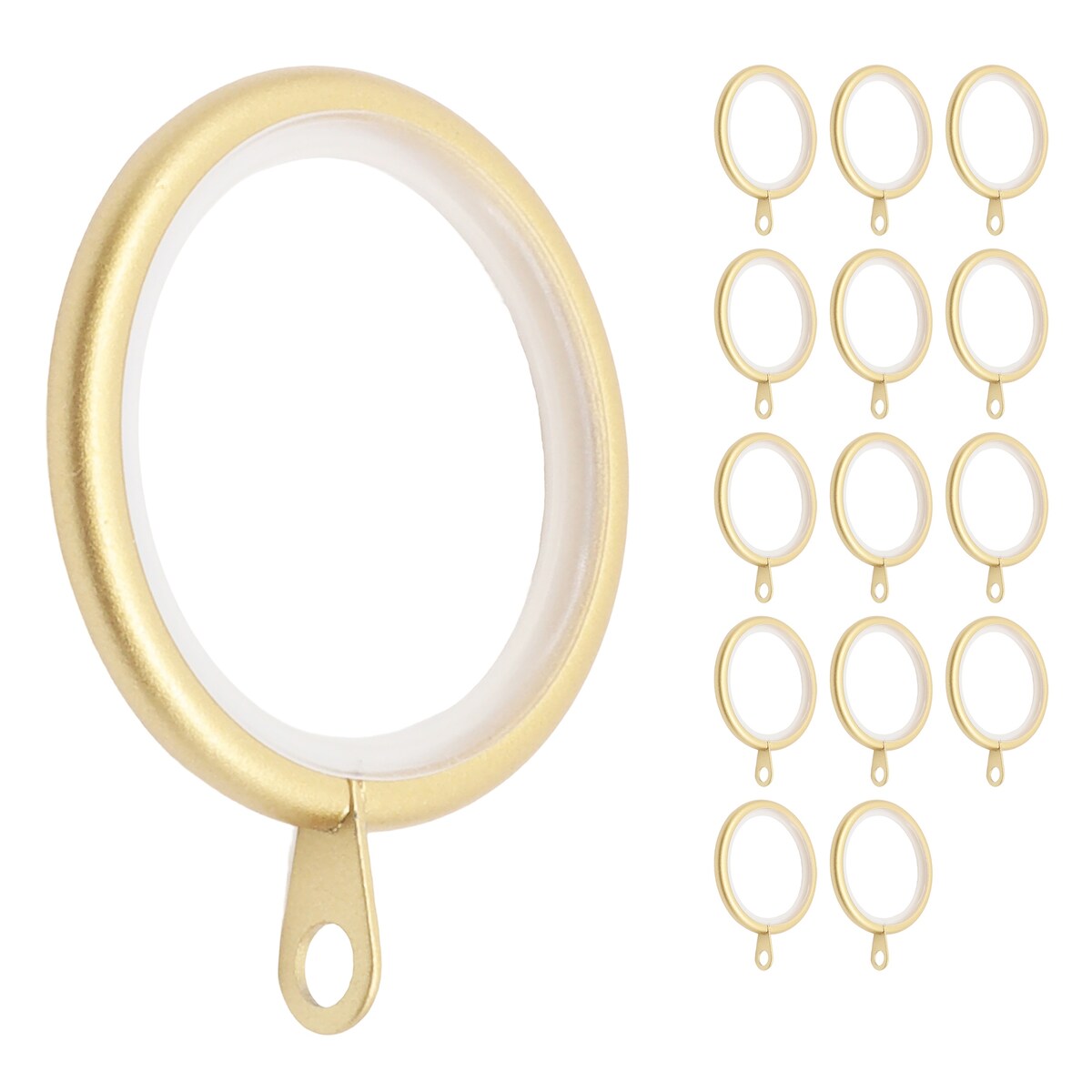 Meriville 1.5-Inch Inner Diameter Metal Curtain Rings with Eyelets and inserts