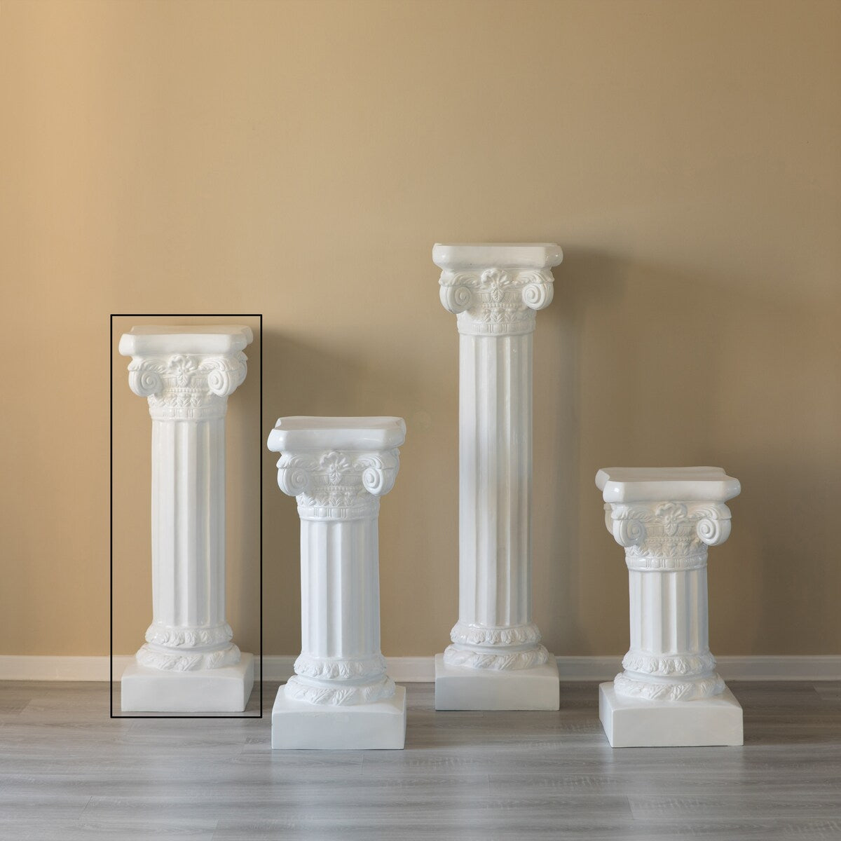 Fiberglass White Plinth Roman Style Column Ionic Piller Pedestal Vase Stand , Living Room, or Dining Room Decor