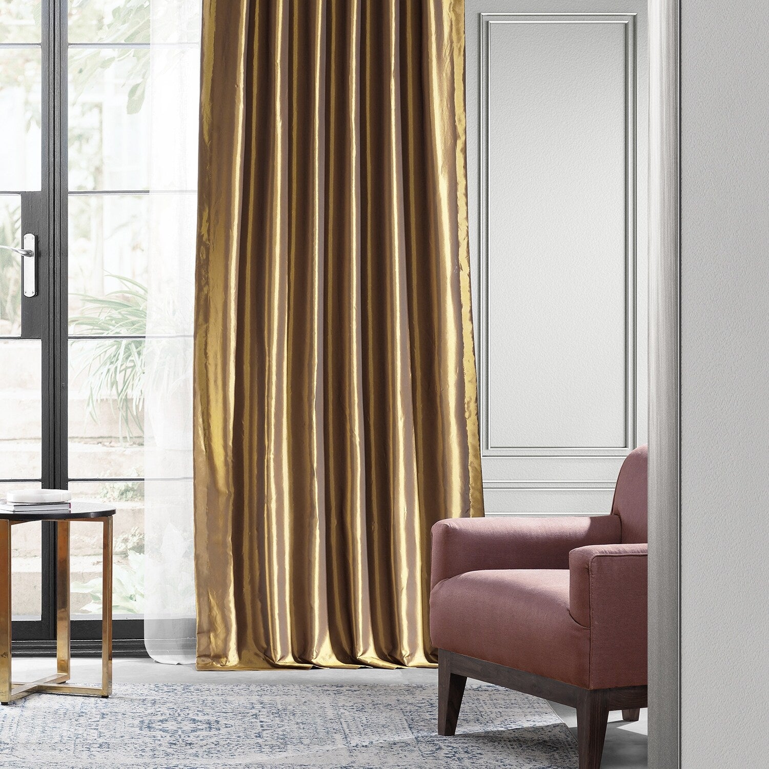 Exclusive Fabric Blackout Faux Silk Taffeta Curtain (1 Panel)