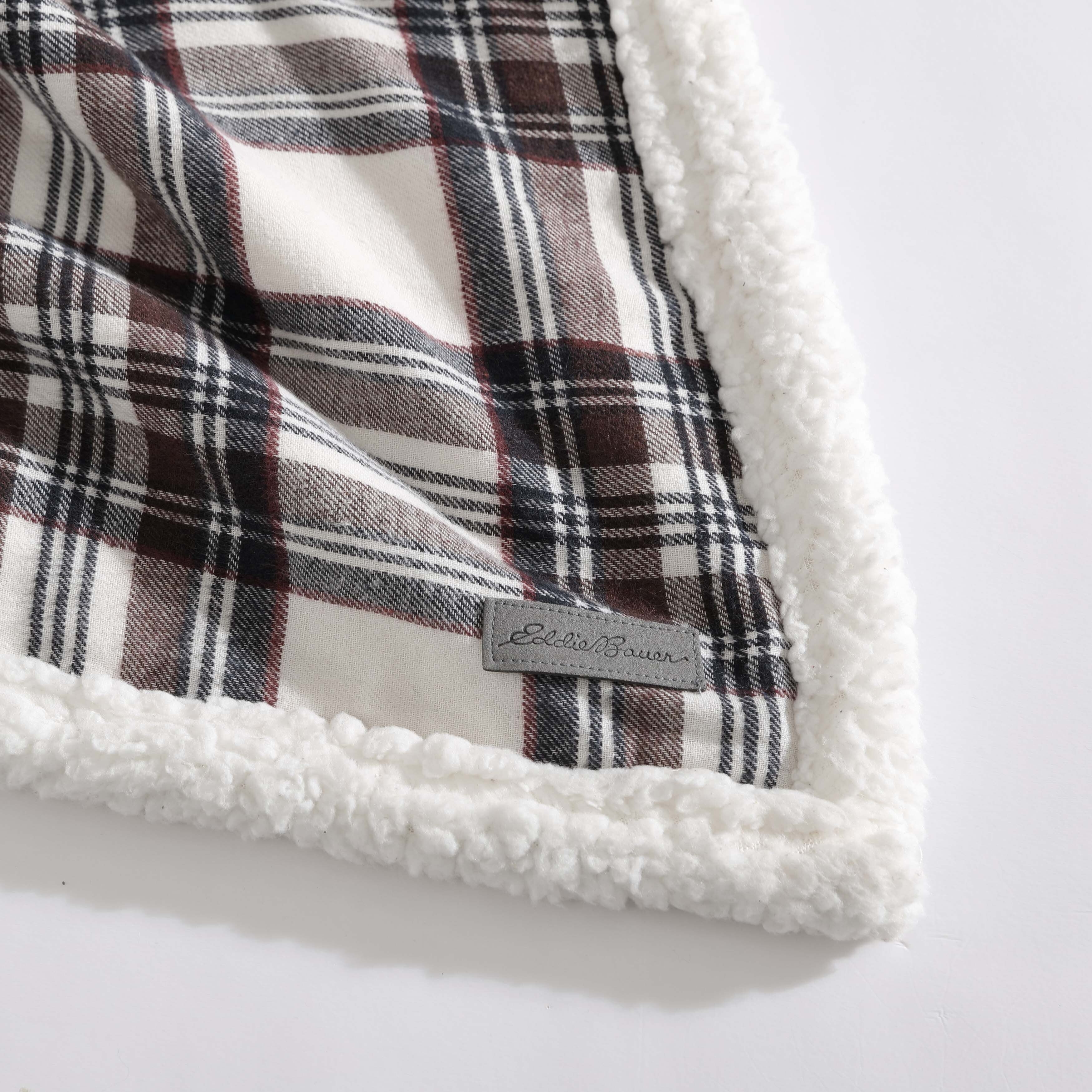 Eddie Bauer Flannel Sherpa Throws