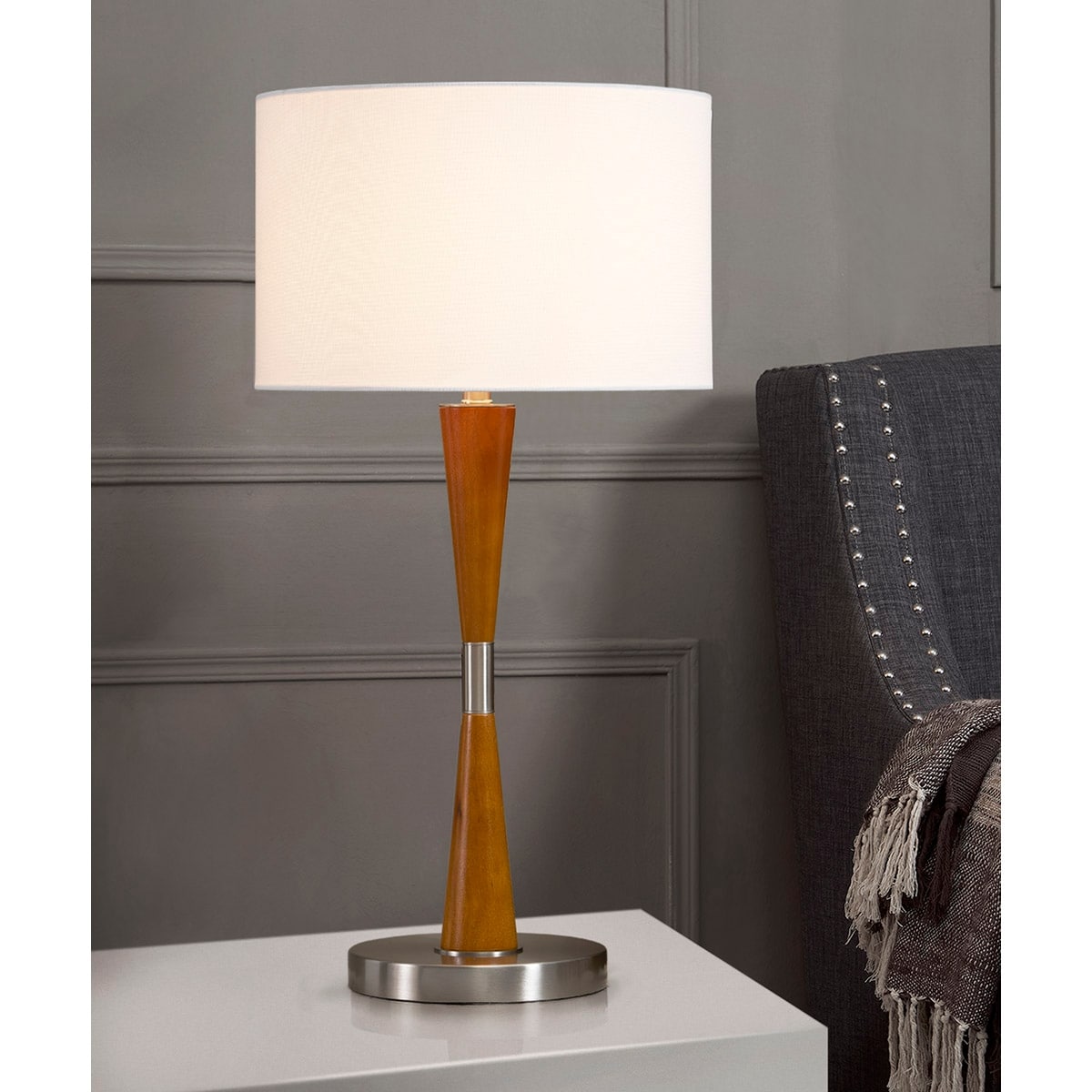 HOMEGLAM Century 28H Wood Table Lamp