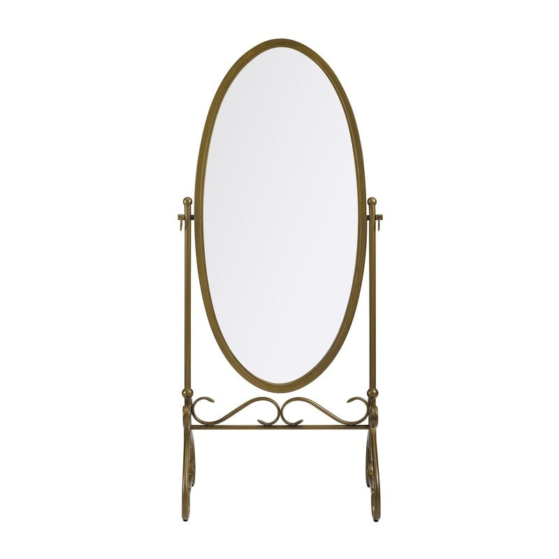 Linon Angelica 26 x 63-inch Metal Oval Cheval Mirror