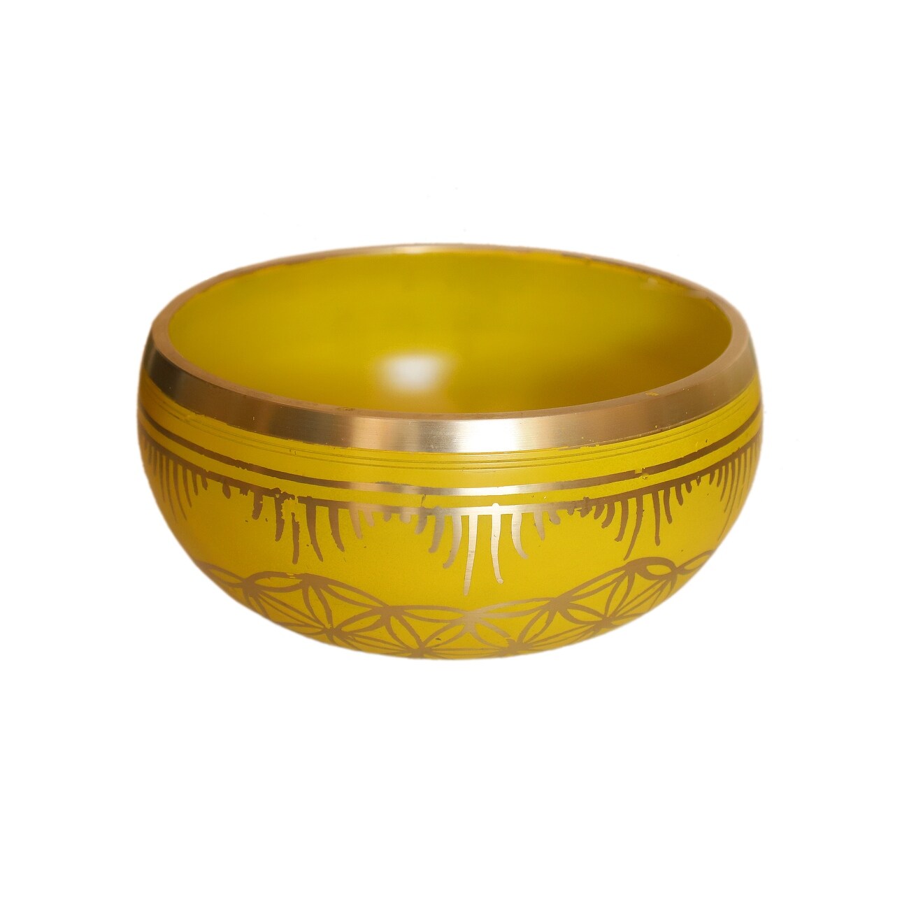 Cottage Handicraft ,Solar Plexus Chakra - Yellow Singing Bowl with free Elephant Gift