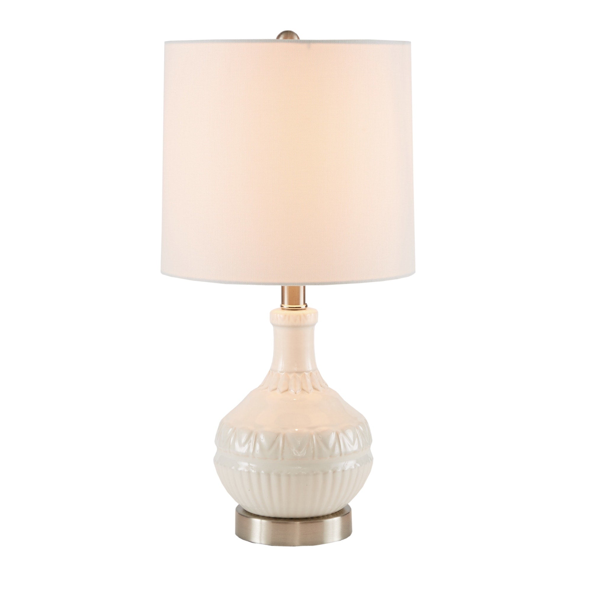 510 Design Gypsy White Embossed Boho Table Lamp