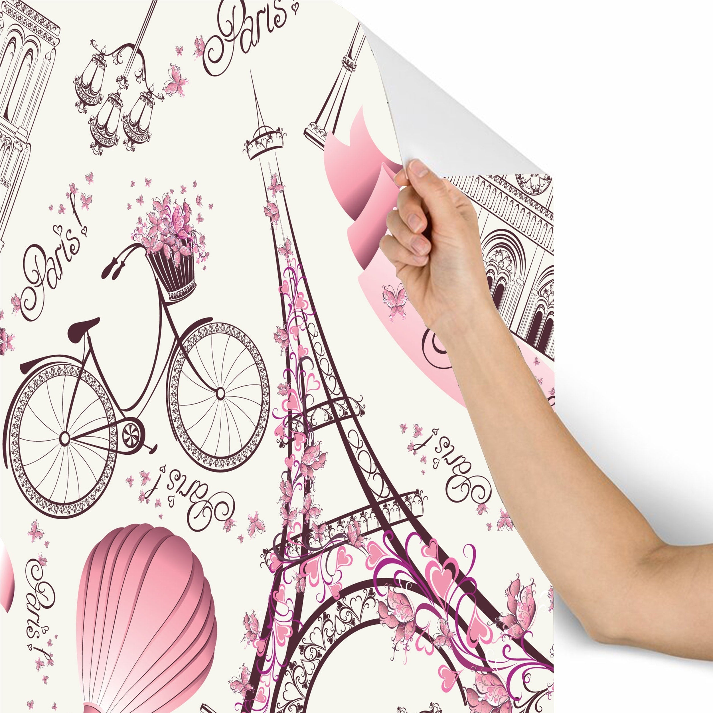 Romantic Travel in Paris Removable Wallpaper - 24'' inch x 10'ft