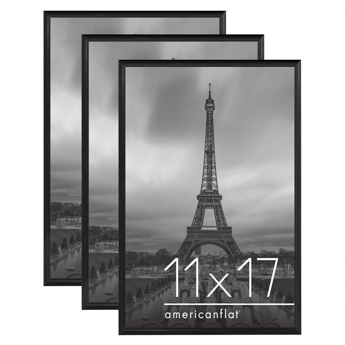 Americanflat 3 Pack Lightweight Poster Frames - Black