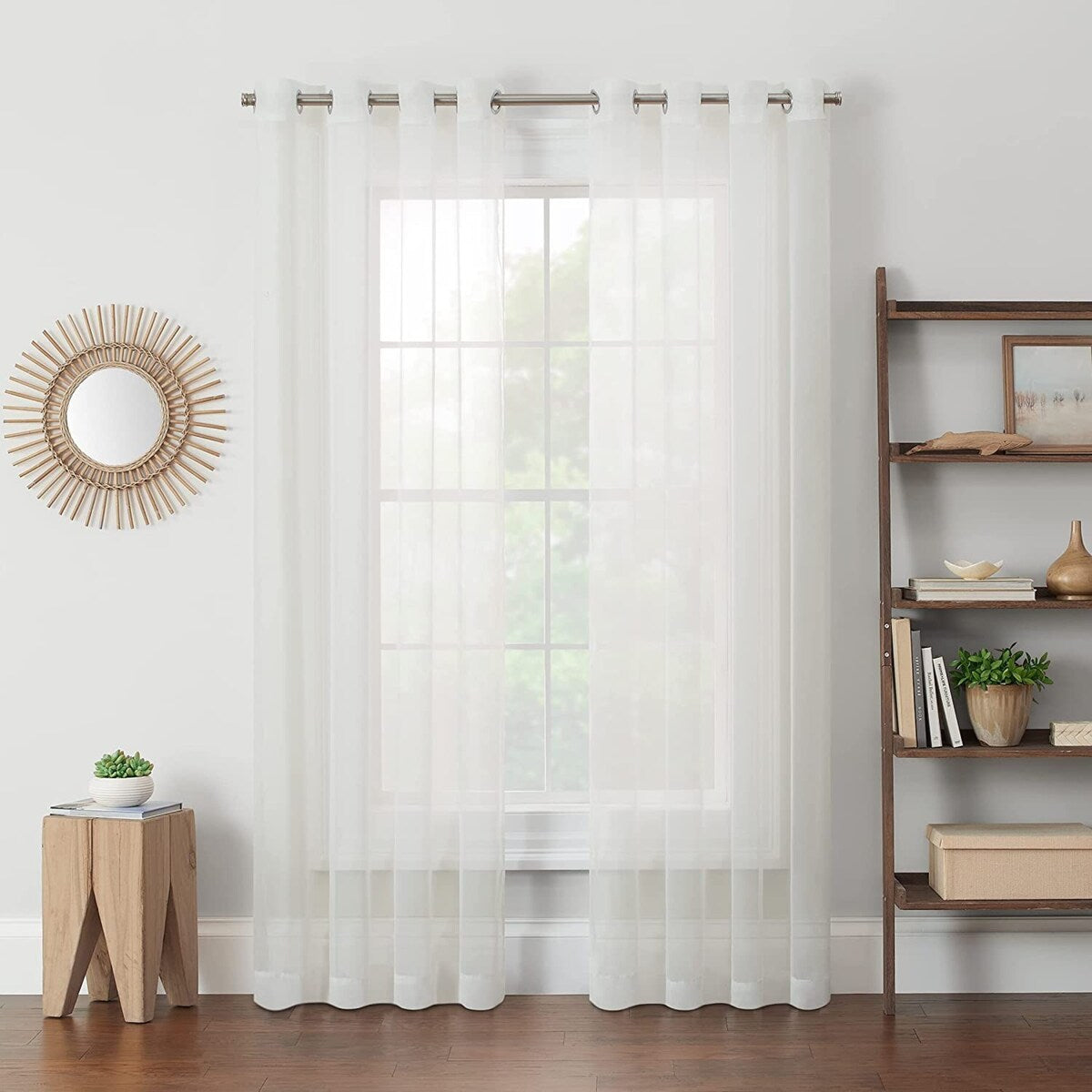 Eclipse Calia Modern Sheer Voile Light Filtering Grommet Curtains (2 Panels)