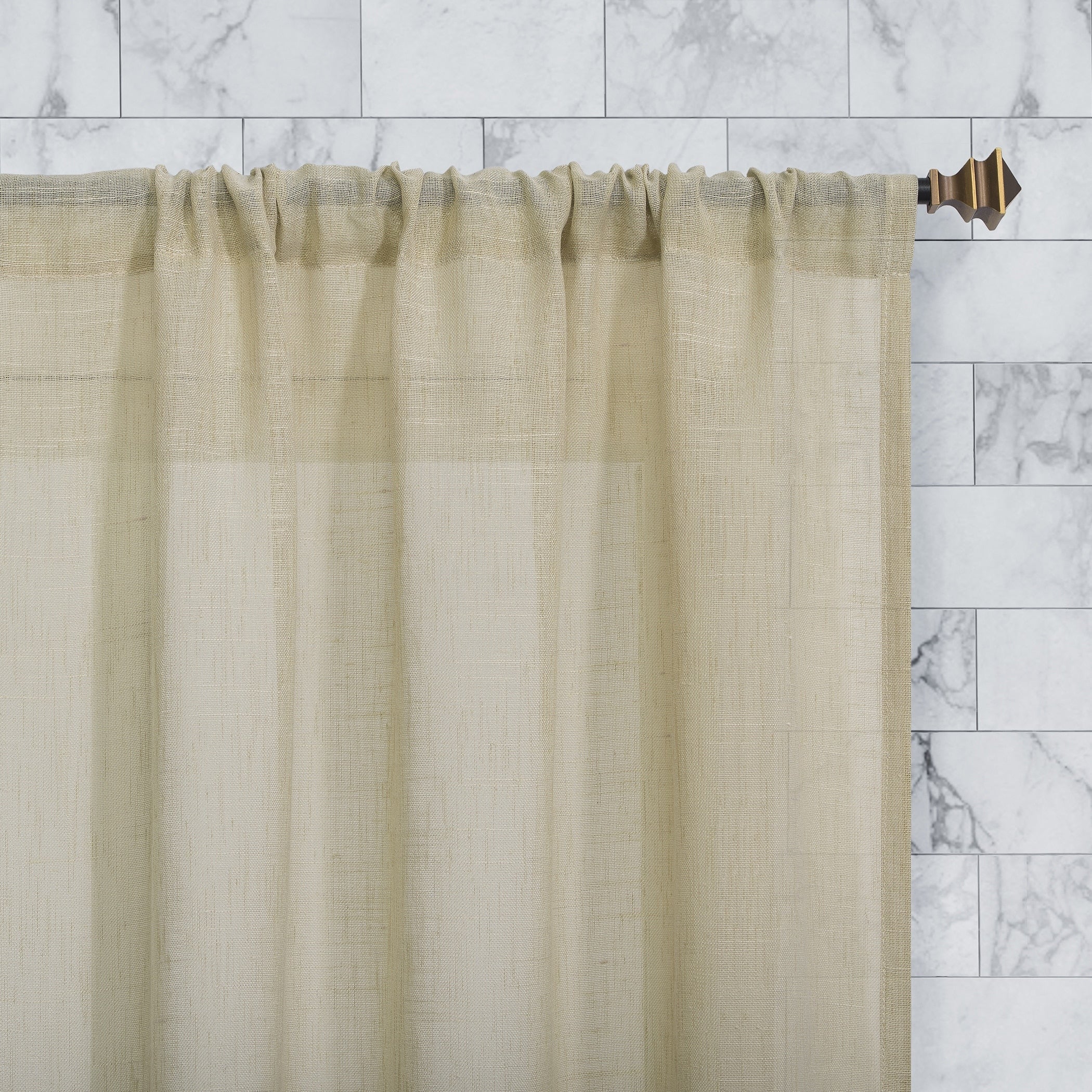 Archaeo Slub Textured Linen Blend Cafe Curtain Pair