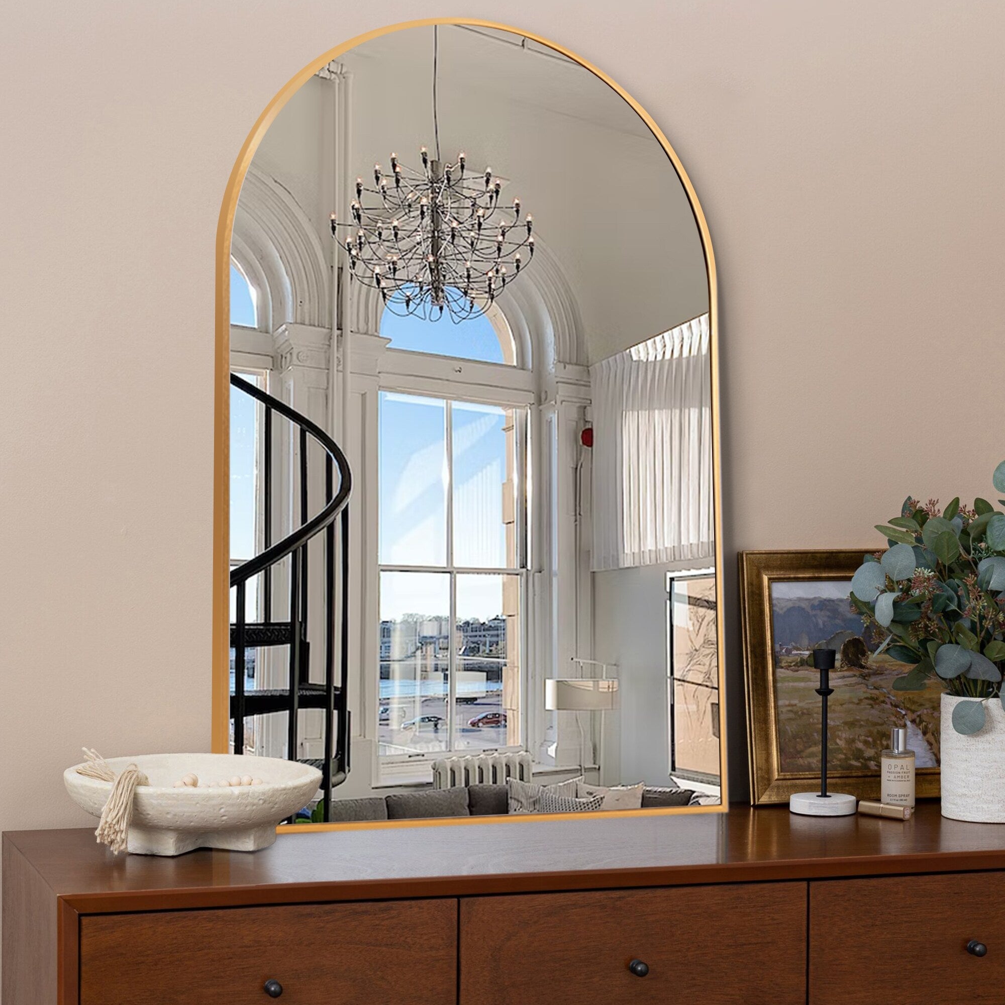 35.9x 23.9Arched Bathroom Mirror,Wall Mounted Mirror,Vanity Mirror,for Bedroom,Entryway