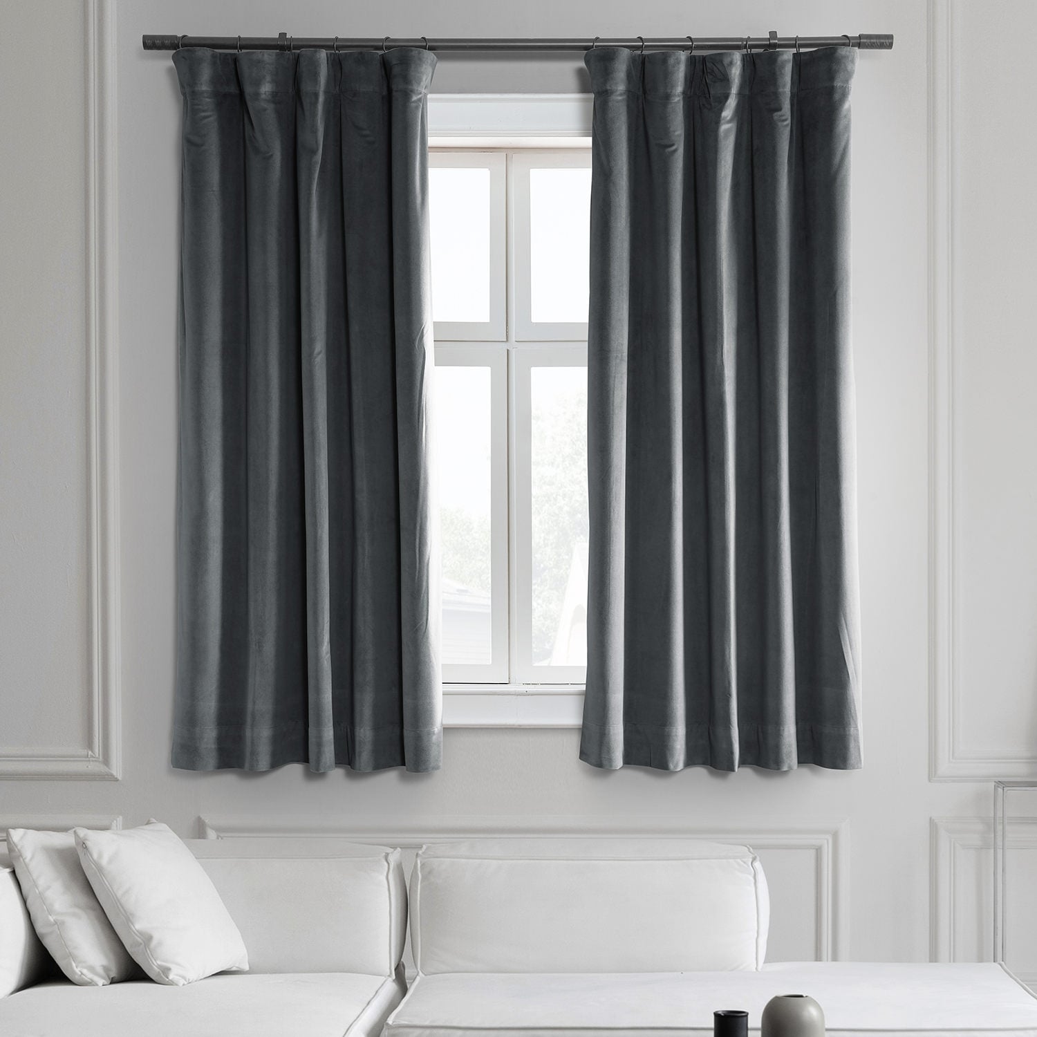 Exclusive Fabrics Signature Blackout Velvet Curtain 63 Inches Long (1 Panel) - 50 x 63