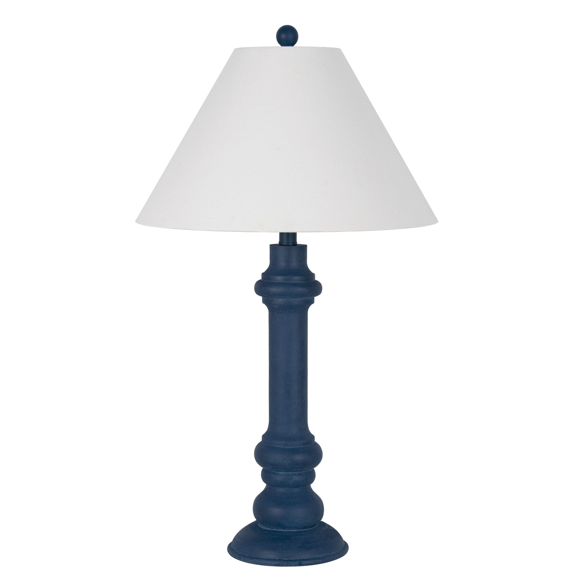 Polyresin 30 Table Lamp with Linen Shade, Navy (Set of 2)