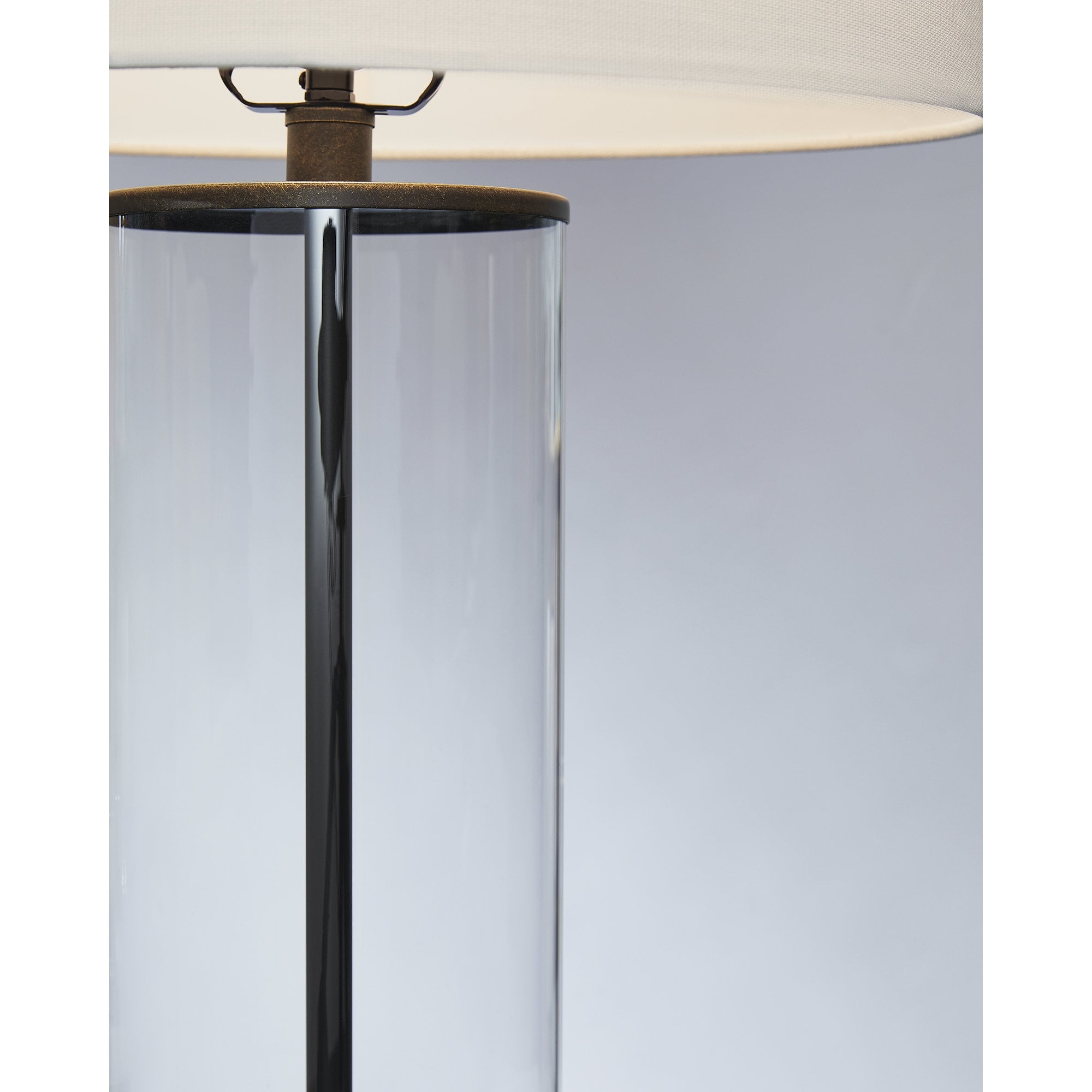 Signature Design by Ashley Wilmburgh Clear/Bronze Finish Table Lamp (Set of 2) - 15W x 15D x 26H