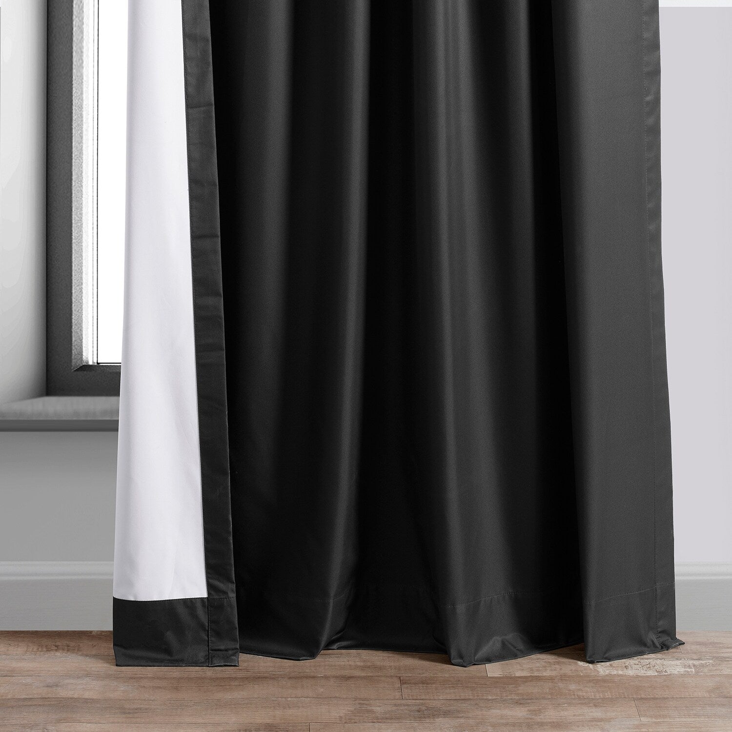 Exclusive Fabrics Essential Polyester Solid Blackout Curtains - Thermal Insulated Window Curtains Rod Pocket (Single Panel)