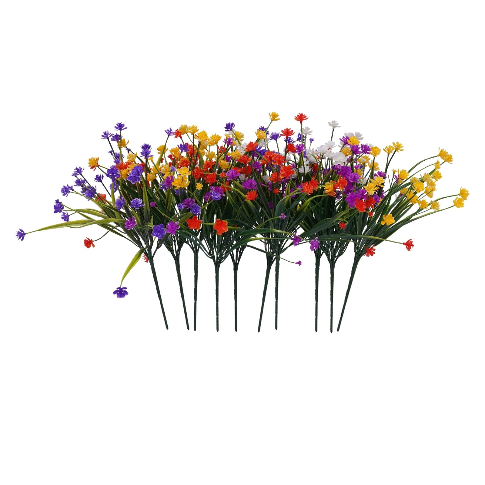 10Pcs Artificial Flowers Home Decoration Faux Plants - 12.2in