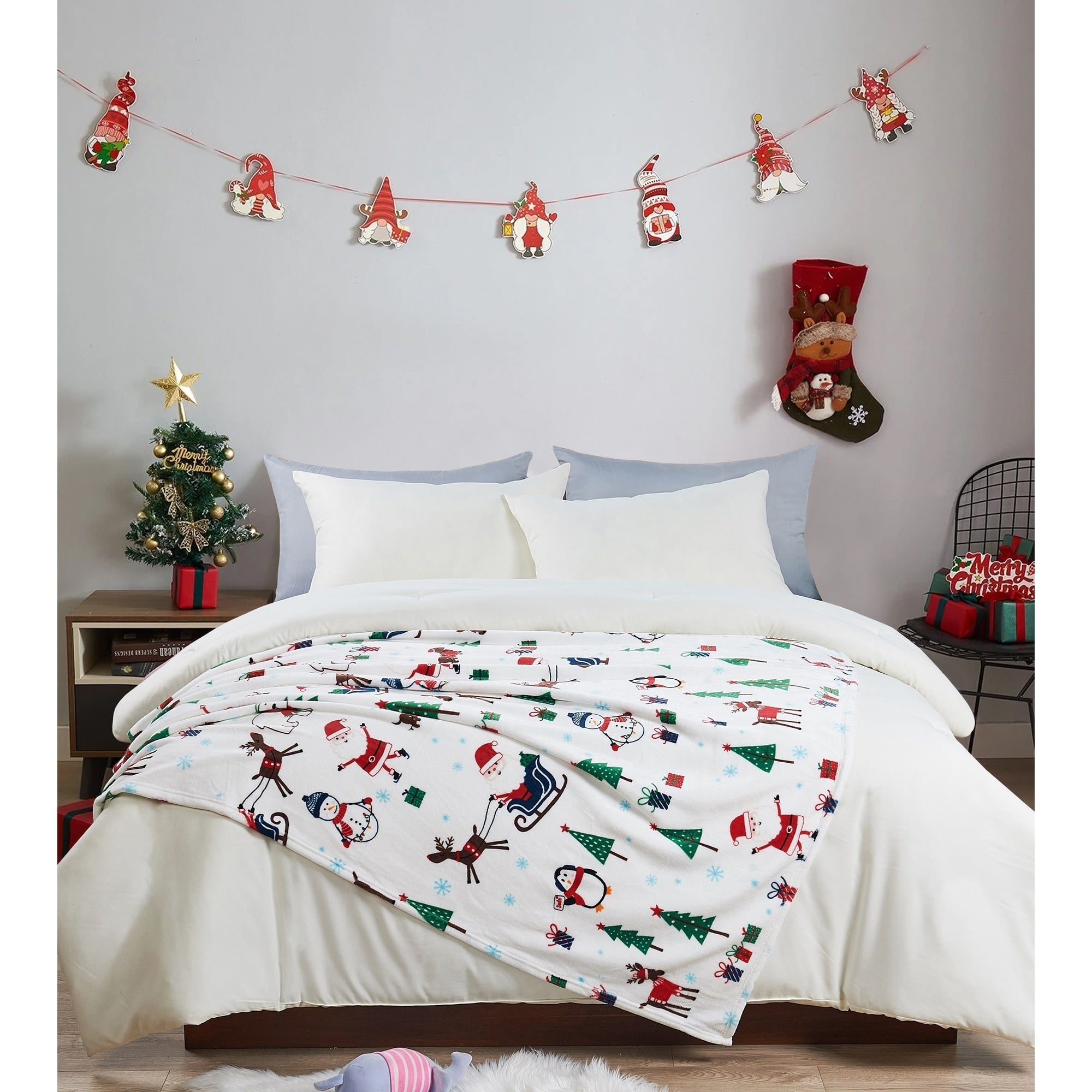 Christmas Flannel Fleece Throw Blanket 50x60