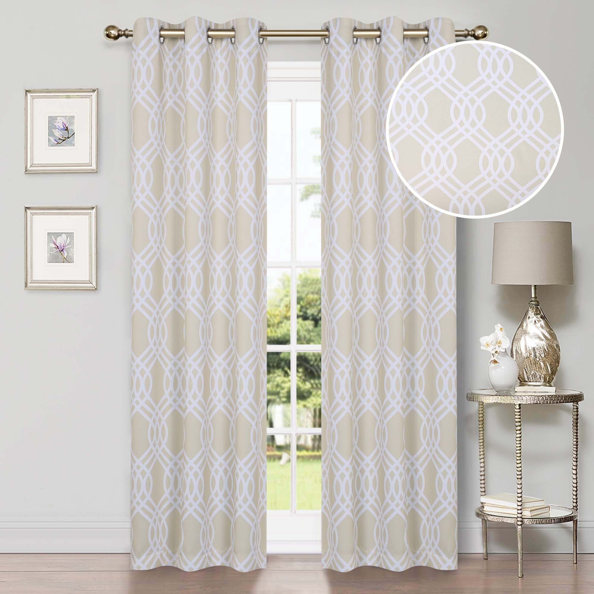 Superior Ribbon Washable Room Darkening Curtains, Set of 2 Panels