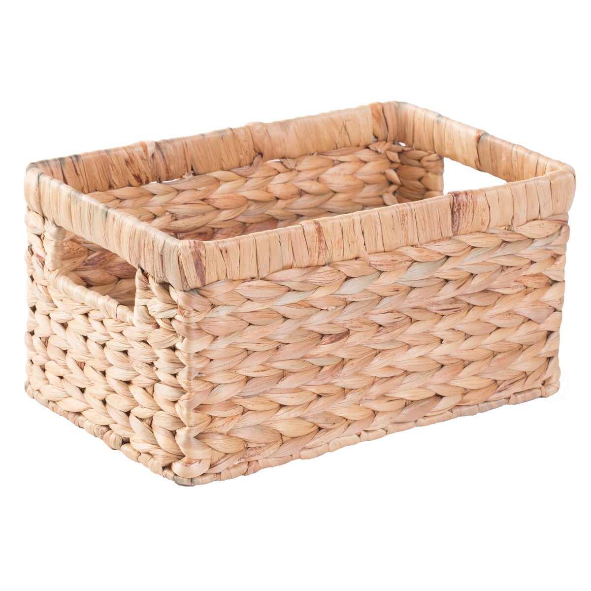 Natural Water Hyacinth Rectangular Storage Bin Basket