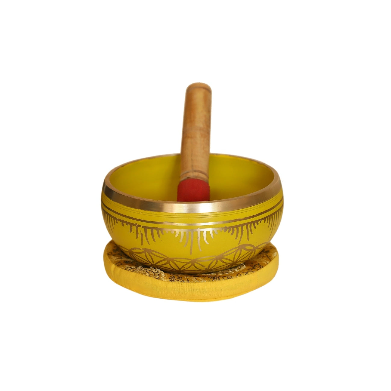 Cottage Handicraft ,Solar Plexus Chakra - Yellow Singing Bowl with free Elephant Gift