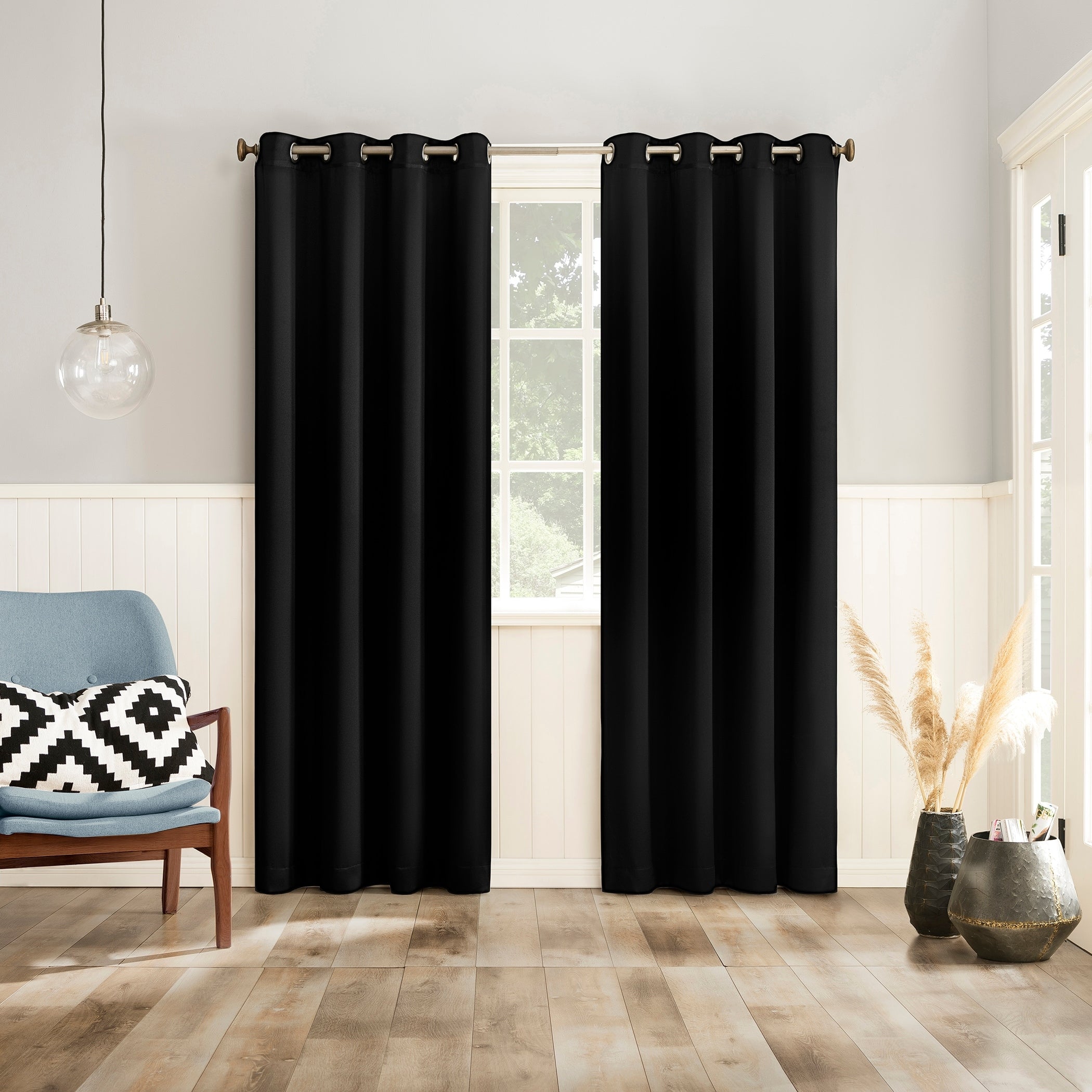 No. 918 Brandon 2-pack Magnetic Closure Room Darkening Grommet 2-Piece Curtain Panel Pair