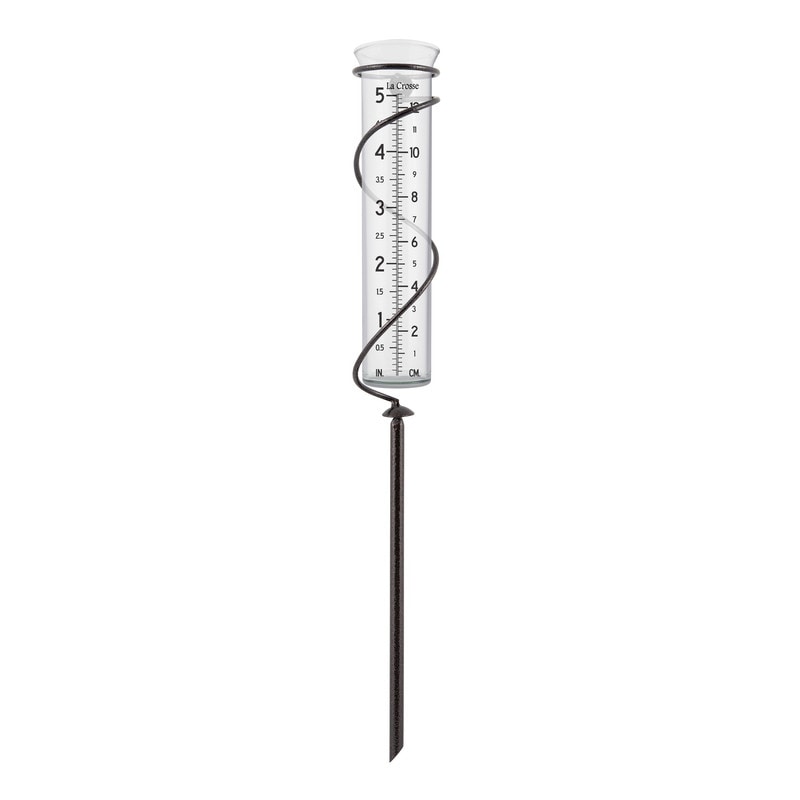 La Crosse 5 inch capacity Glass Spiral Rain Gauge