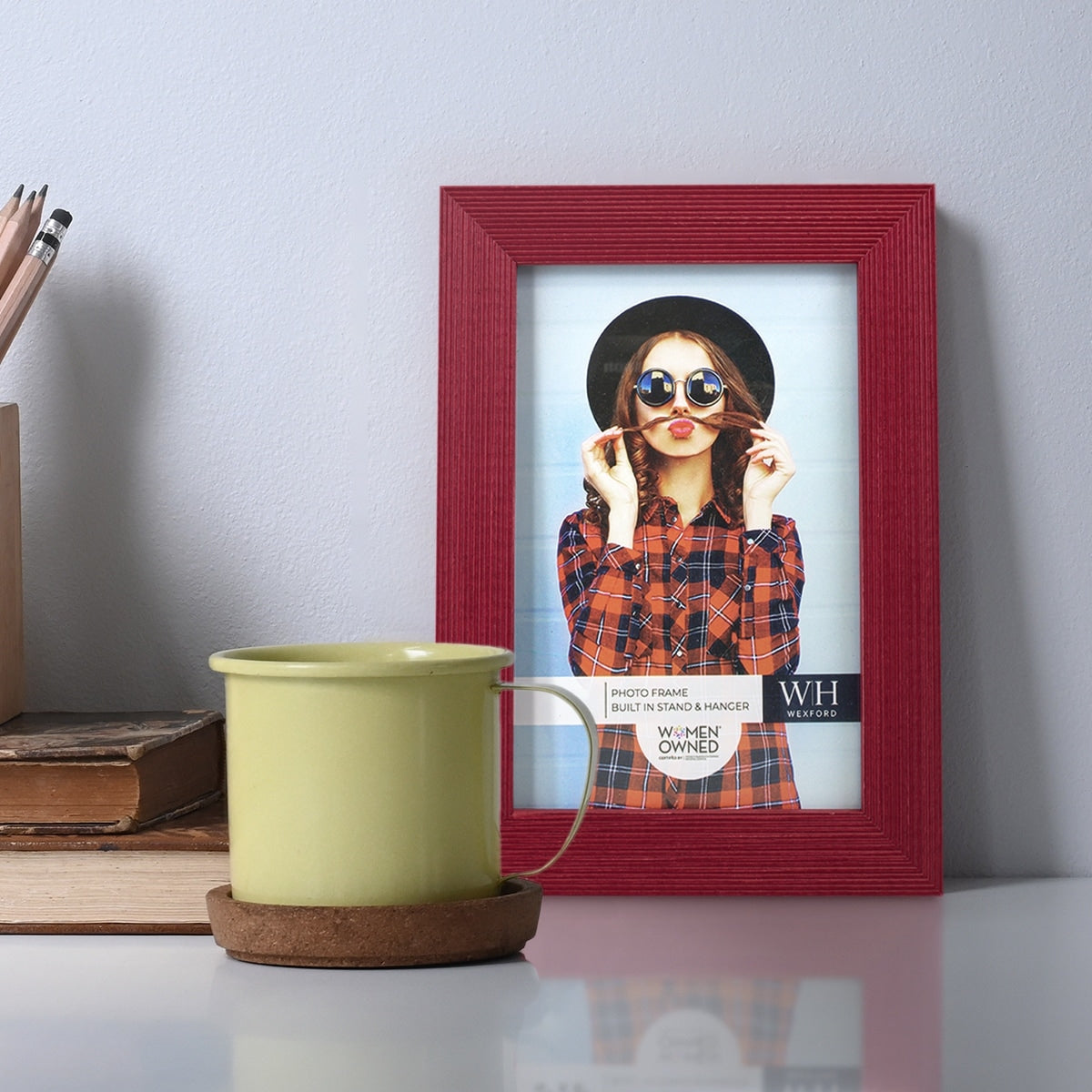 Bold Burgundy Solid Wood Picture Frame