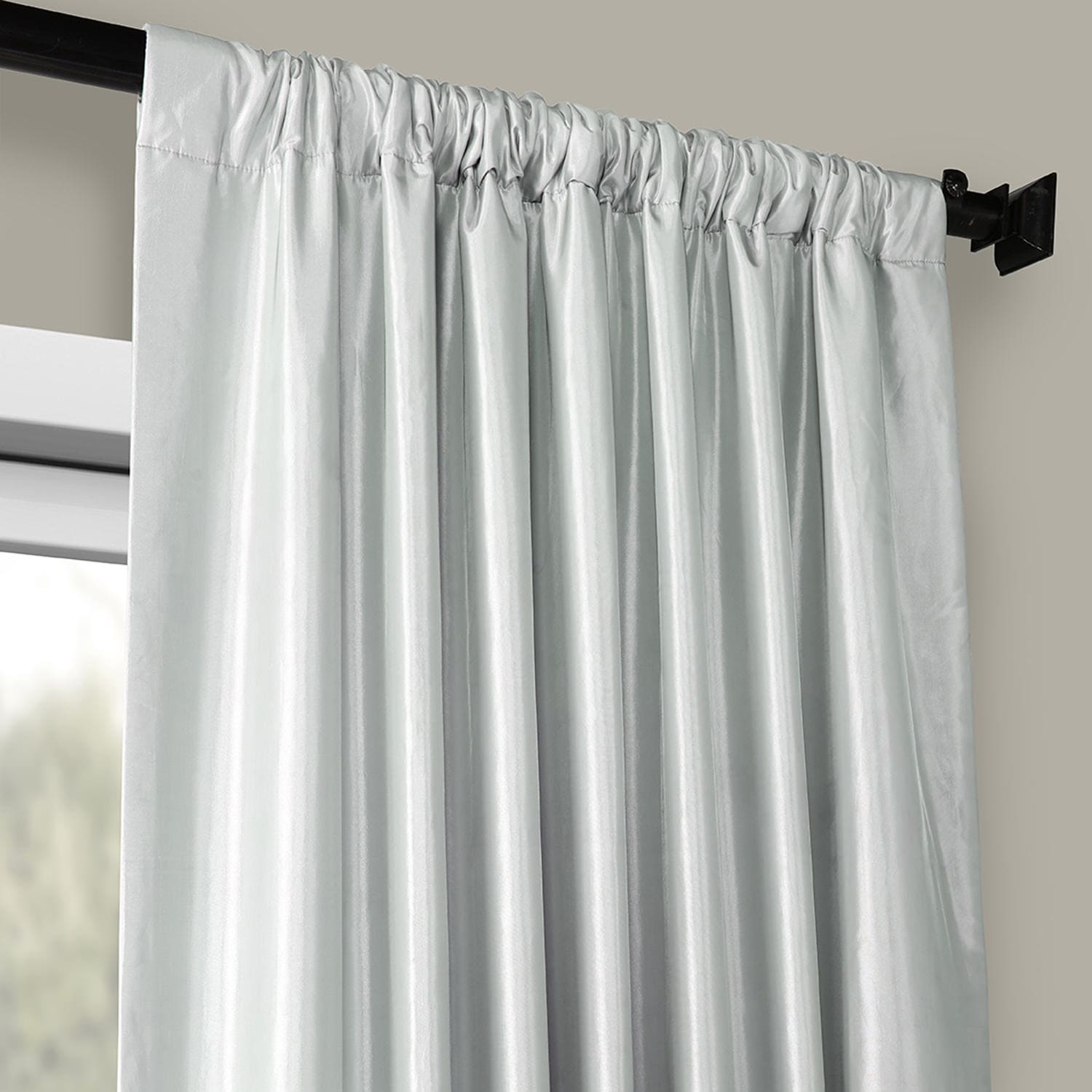 Exclusive Fabric Blackout Faux Silk Taffeta Curtain (1 Panel)