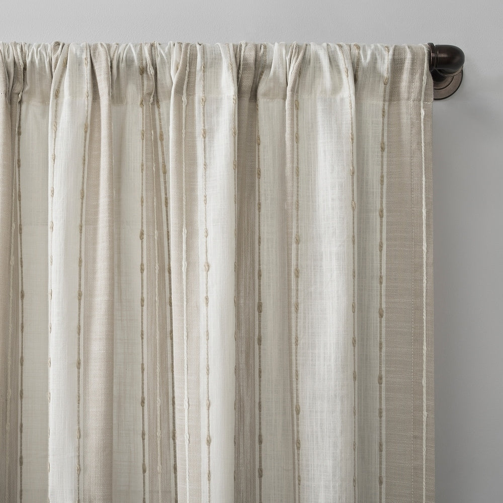 Archaeo Slub Texture Stripe Cotton Curtain, Single Panel