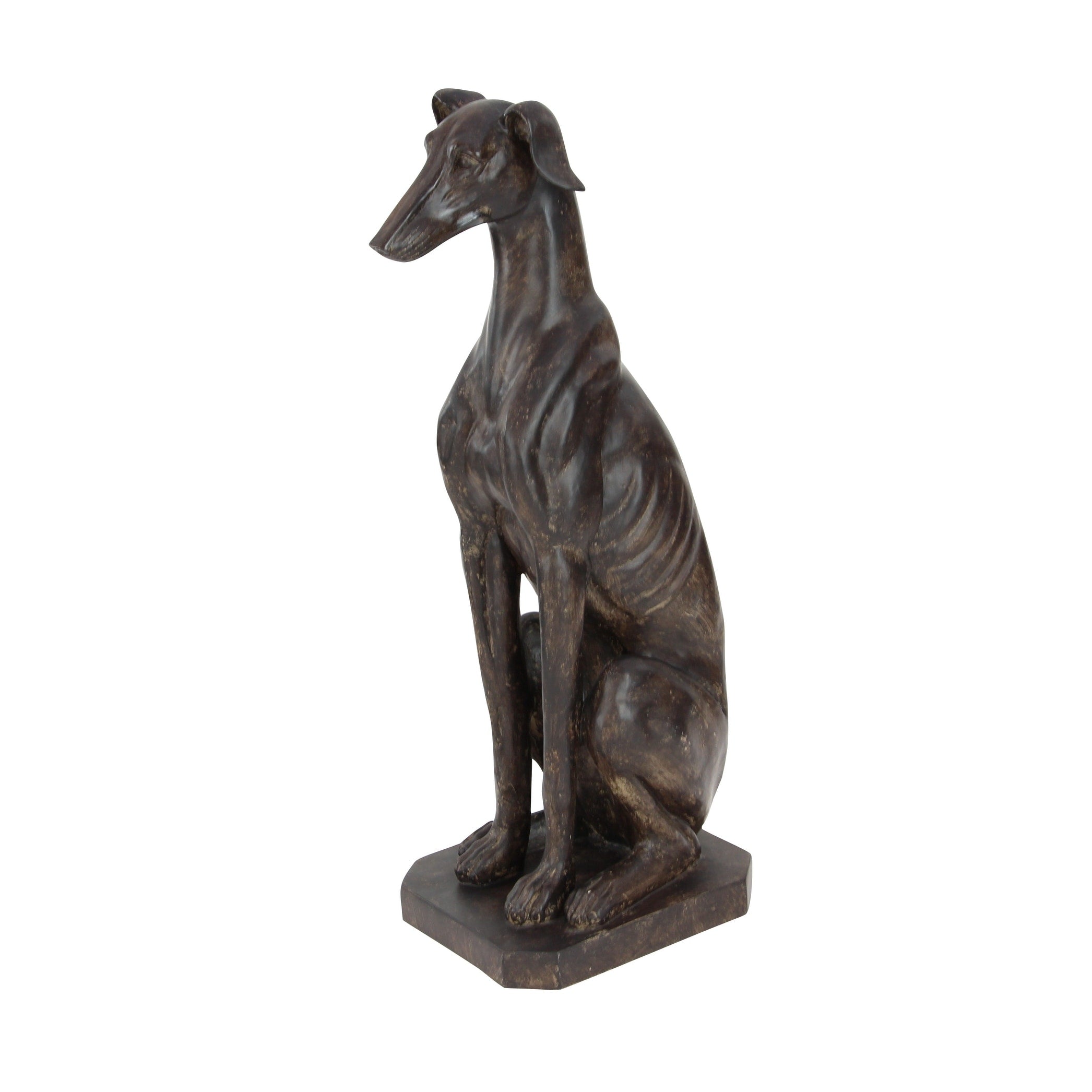 Polystone Dog Sculpture - Brown - Roche River Decor - 10W x 12L x 31H