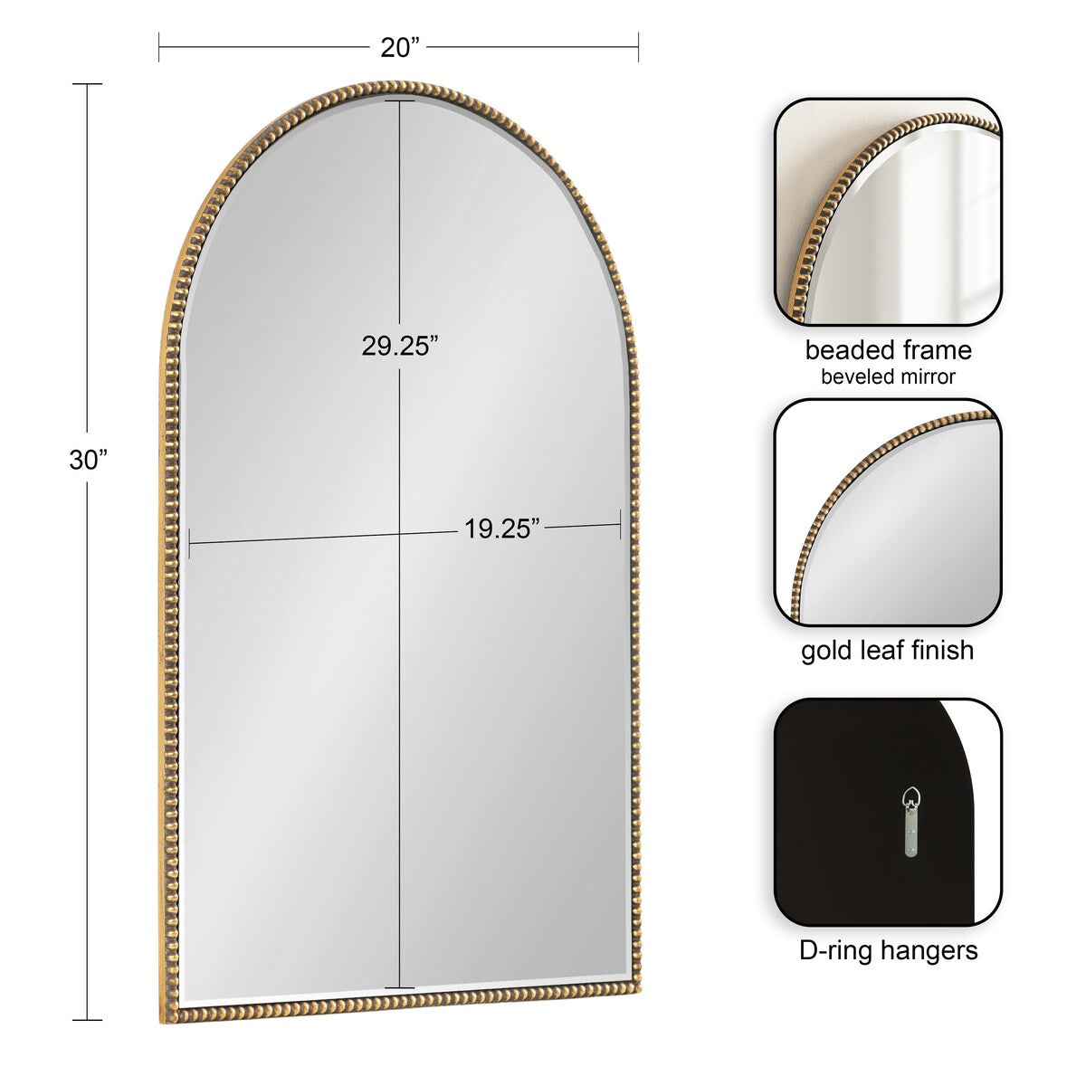 Kate and Laurel Gwendolyn Arch Wall Mirror