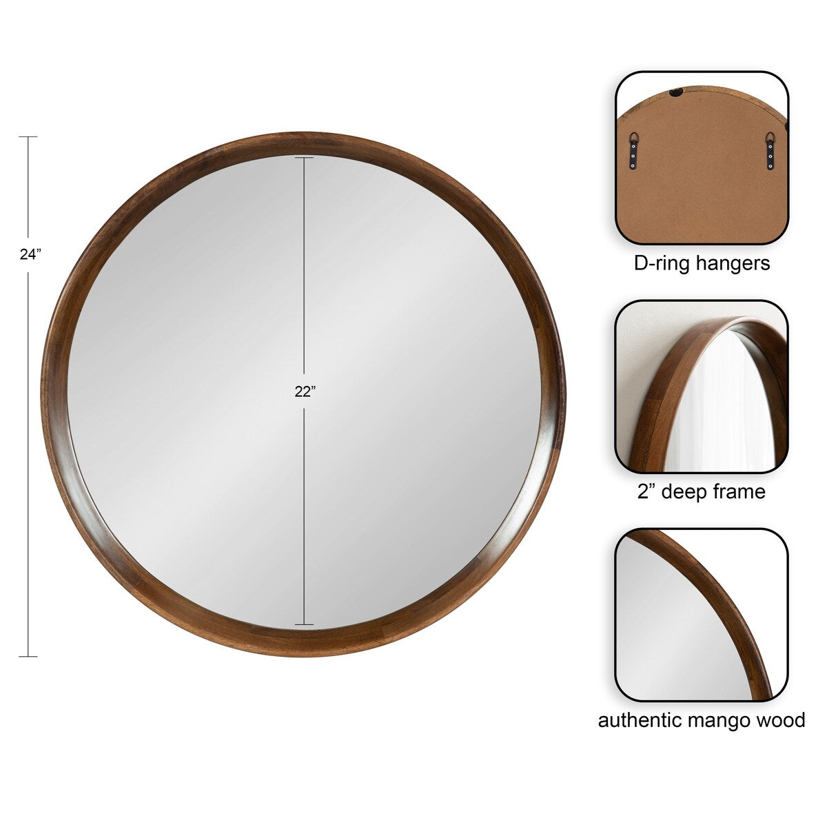 Kate and Laurel Prema Wood Framed Mirror