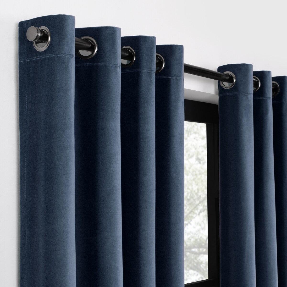 Eclipse Luxury Cotton Velvet 100% Blackout Grommet Curtain Window Panel