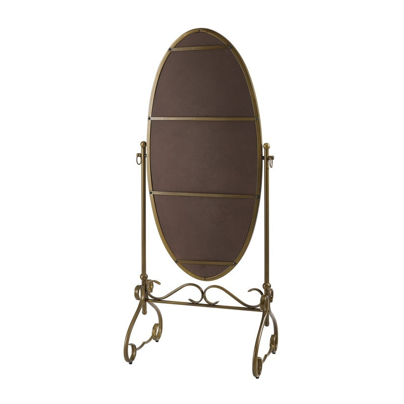 Linon Angelica 26 x 63-inch Metal Oval Cheval Mirror