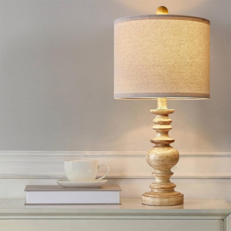 20 Nightstand Table Lamps, Set of 2, Vintage Side Table Table Lamps - 10D x 10W x 20H