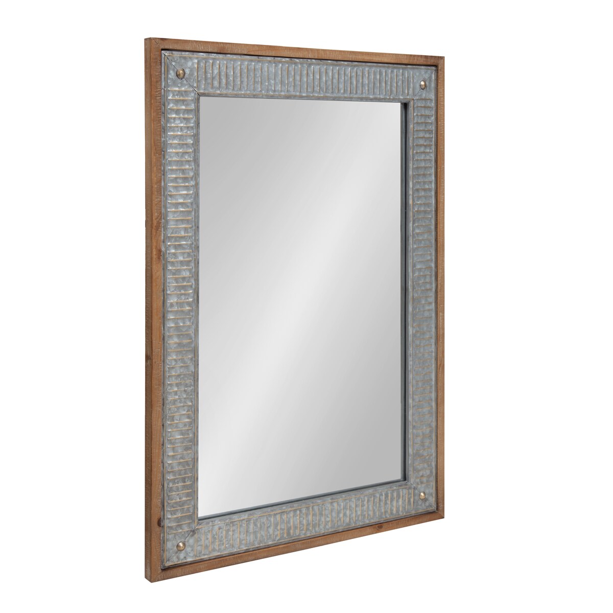 Kate and Laurel Deely Wood and Metal Wall Mirror