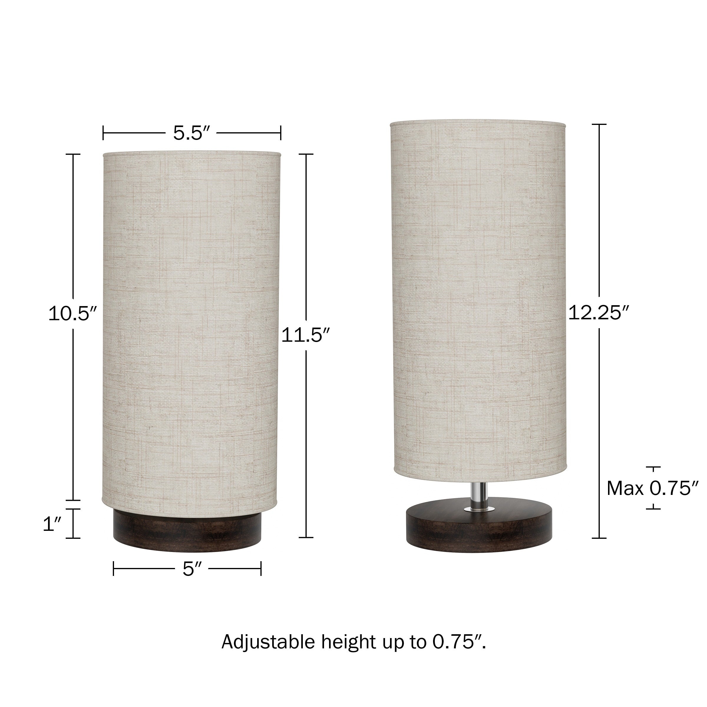 Lavish Home Cylinder Table Lamp with LED Bulb