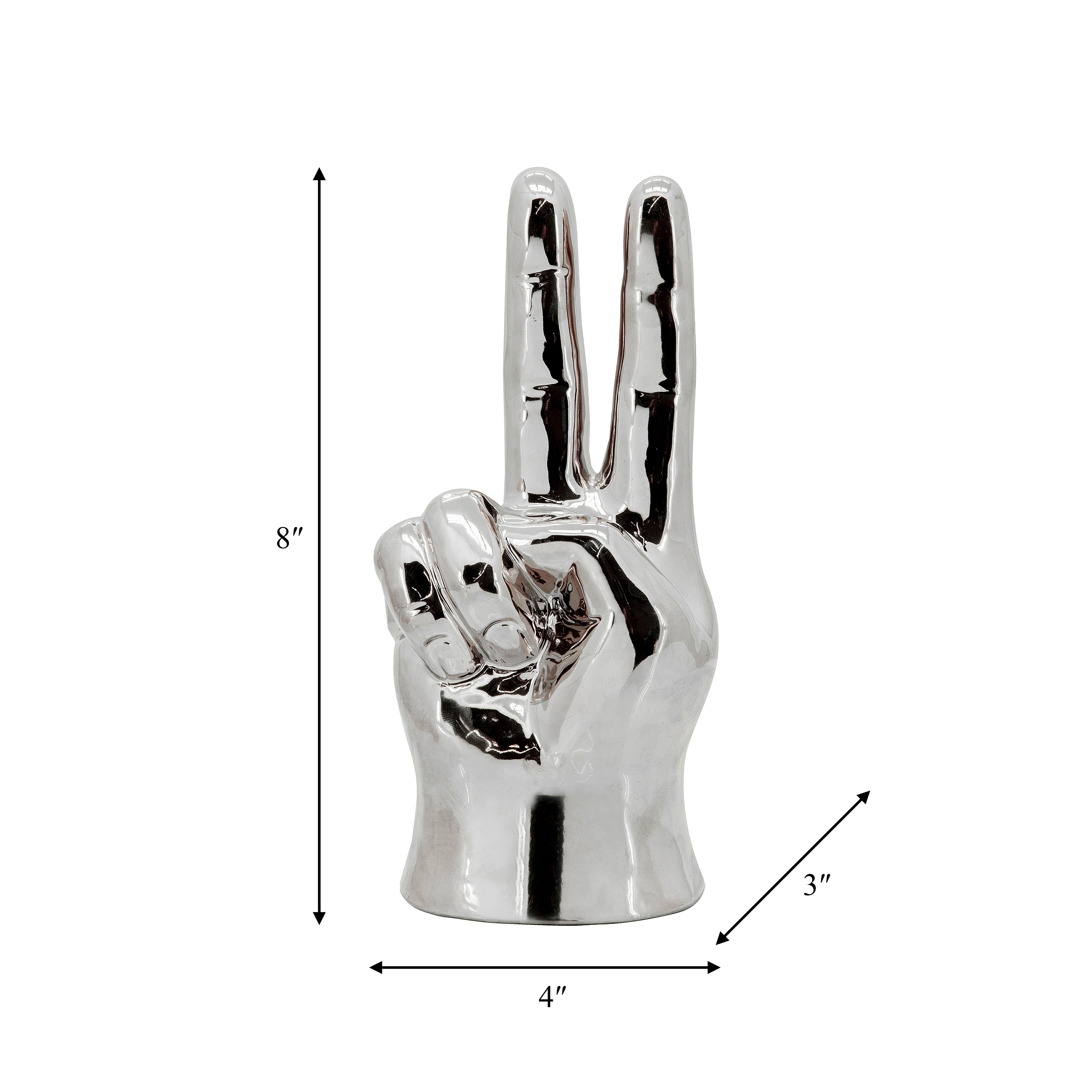 Sagebrook Home Ceramic Hand Statue Decor Symbols