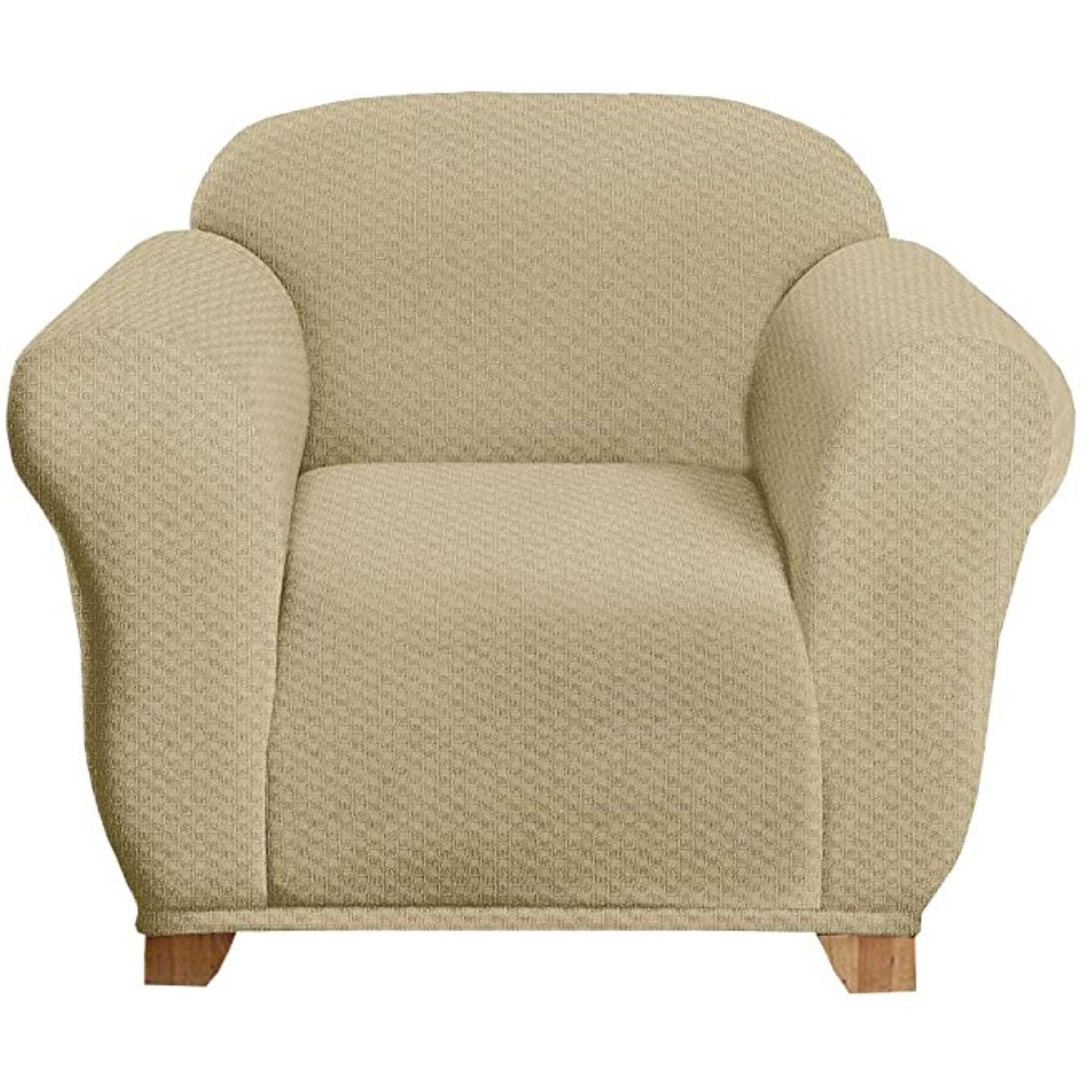 Milan Furniture Slipcover - Fitted Couch Cover, Jacquard Soft Stretch Fabric, Non-Slip, Arm Chair