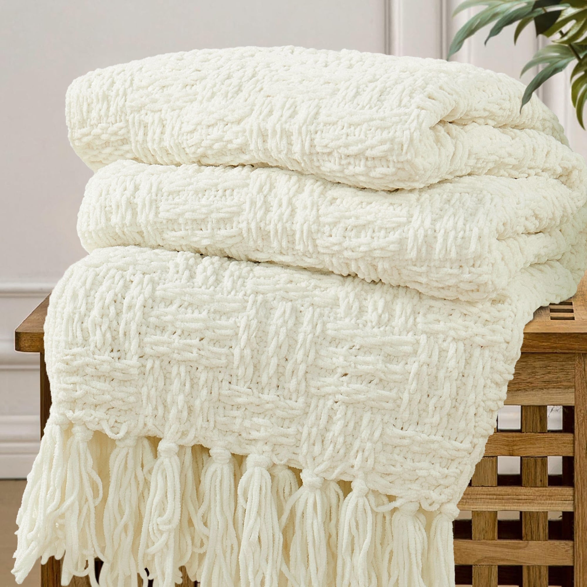 Cable Knitted Couch Cover Throw Blanket