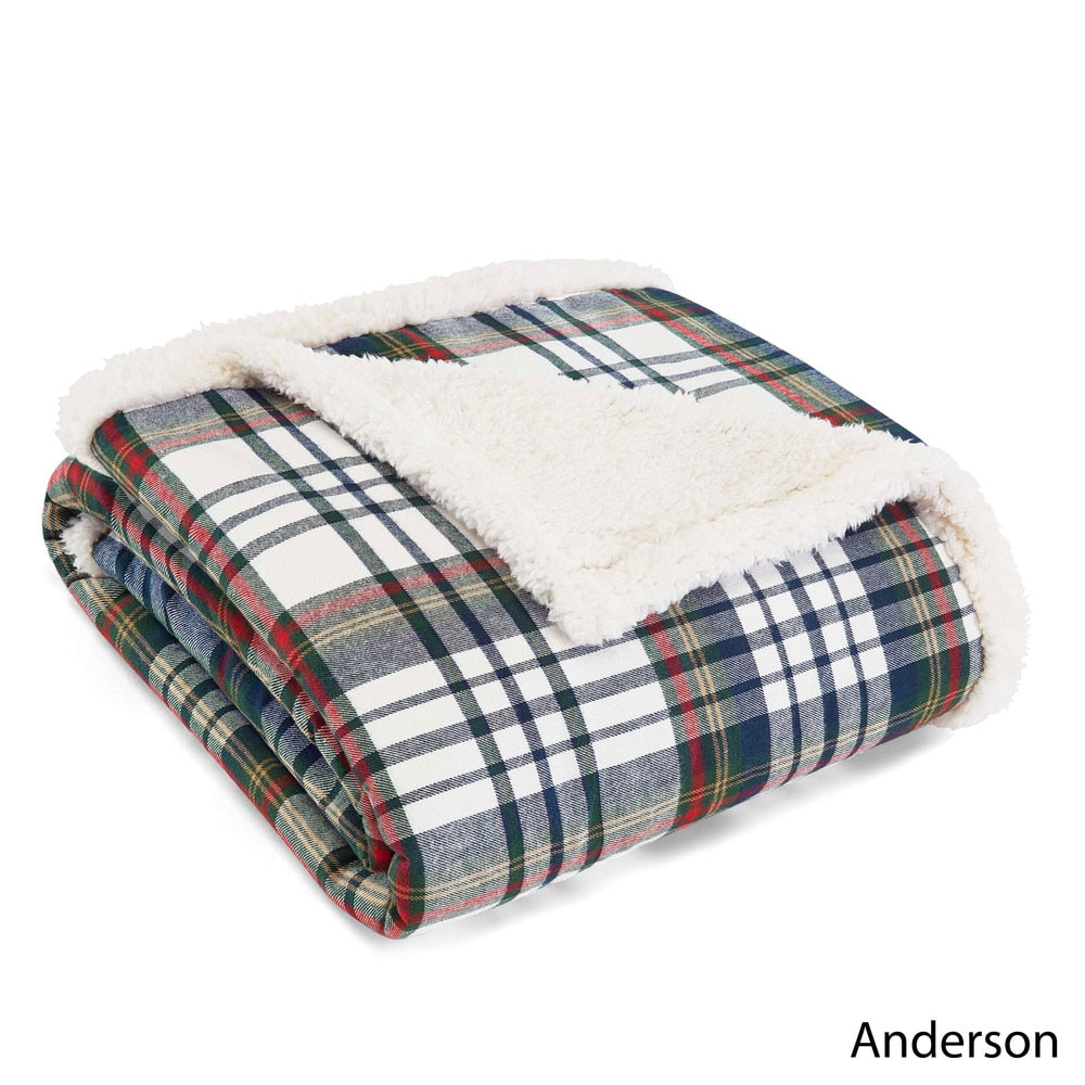 Eddie Bauer Flannel Sherpa Throws